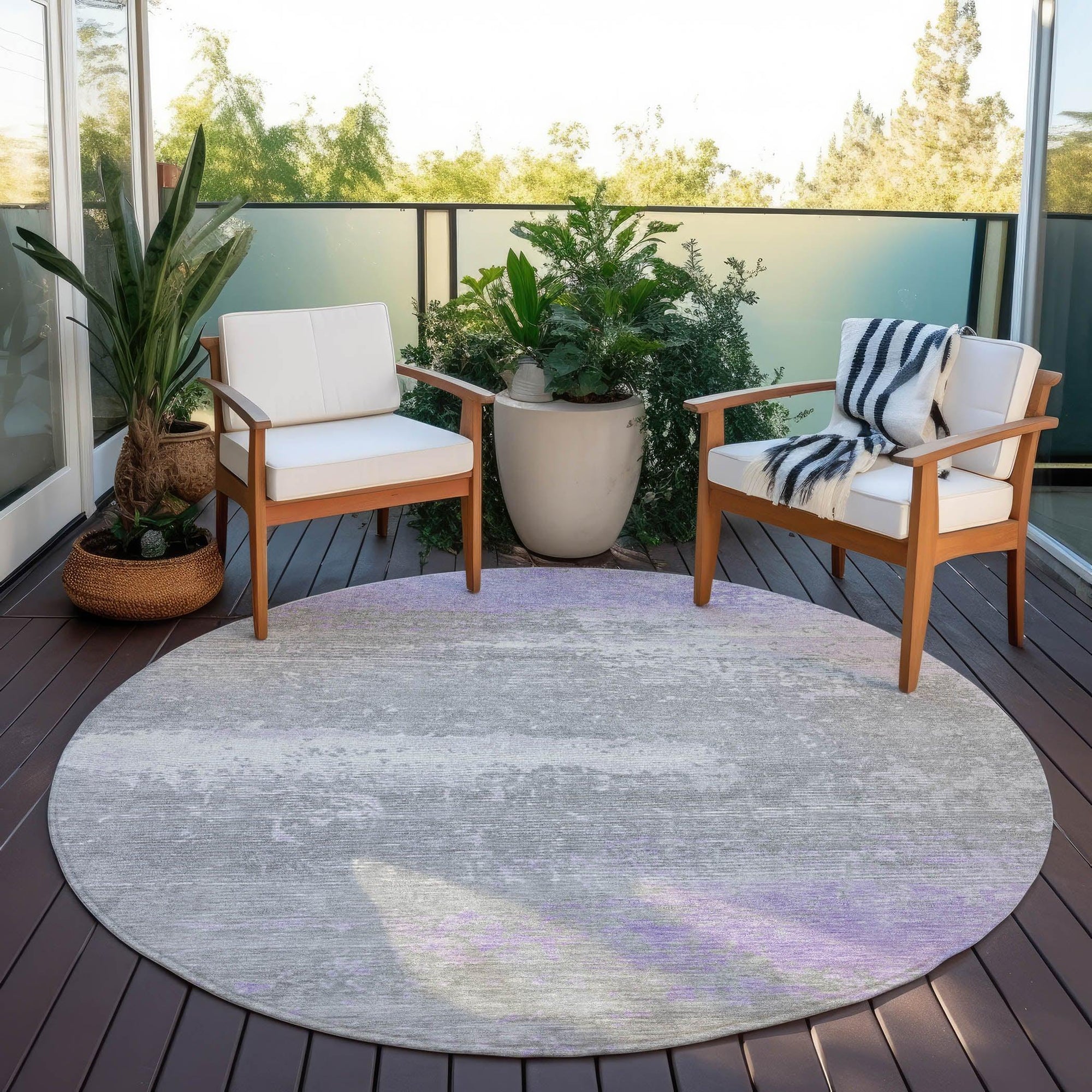 Addison Rugs Maeanor Purple Washable Indoor-Outdoor Rug