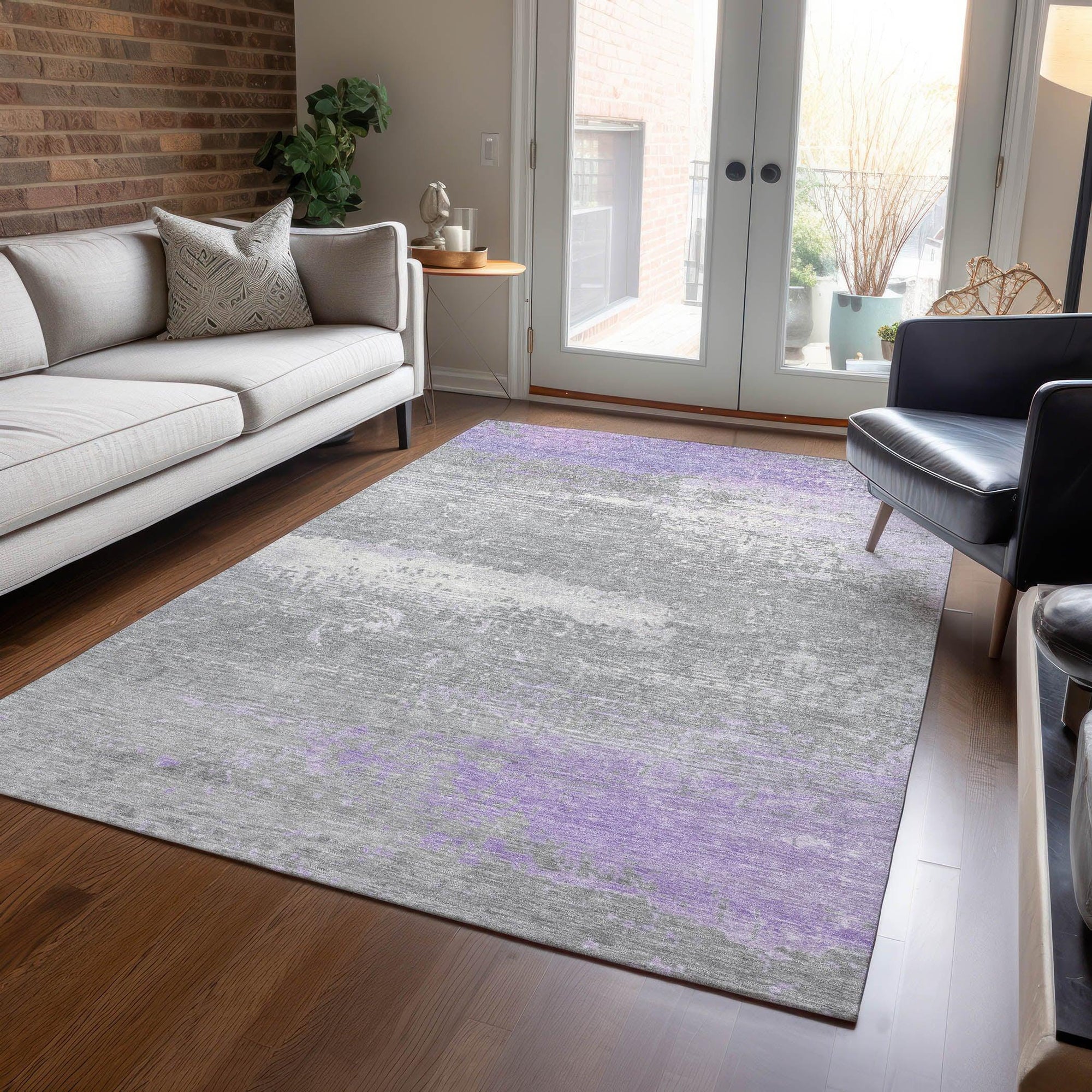 Addison Rugs Maeanor Purple Washable Indoor-Outdoor Rug