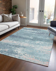 Addison Rugs Maeara Teal Washable Indoor-Outdoor Rug