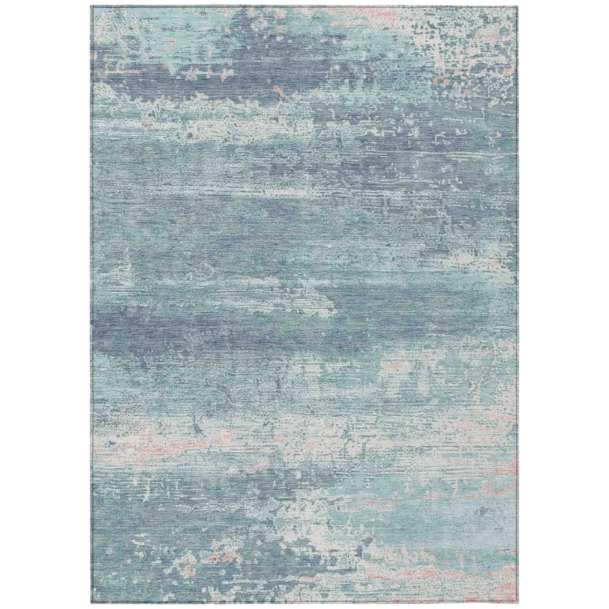 Addison Rugs Maeara Teal Washable Indoor-Outdoor Rug