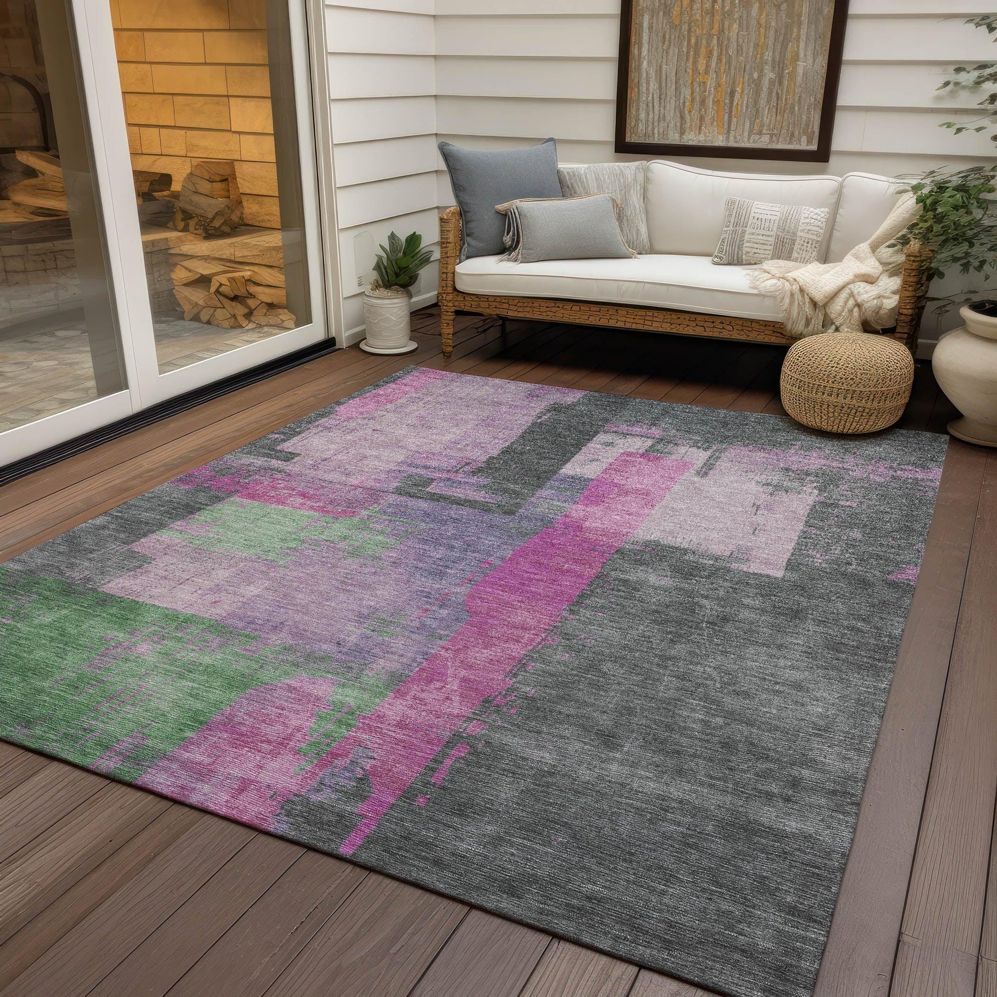 Addison Rugs Maearis Pink Washable Indoor-Outdoor Rug
