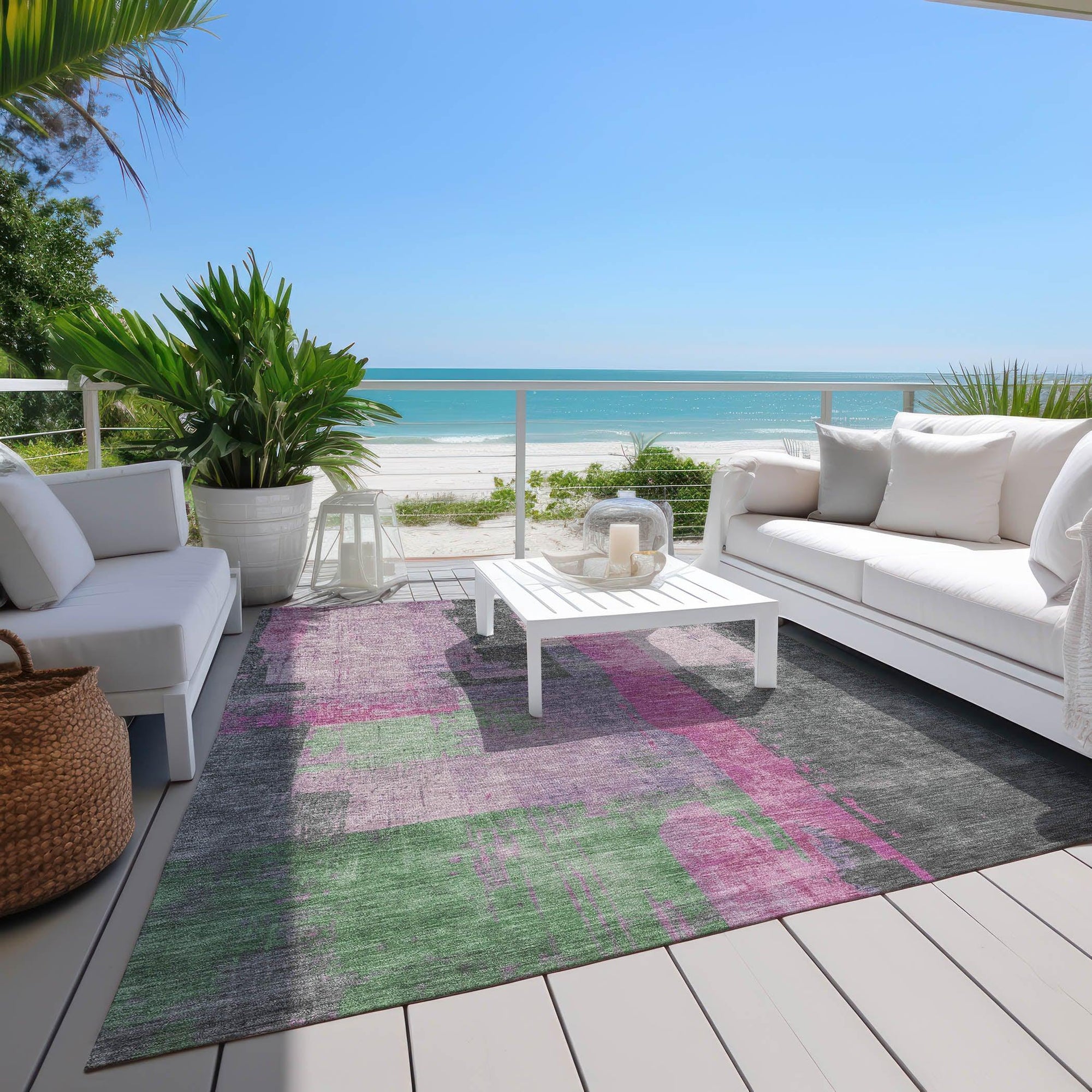 Addison Rugs Maearis Pink Washable Indoor-Outdoor Rug
