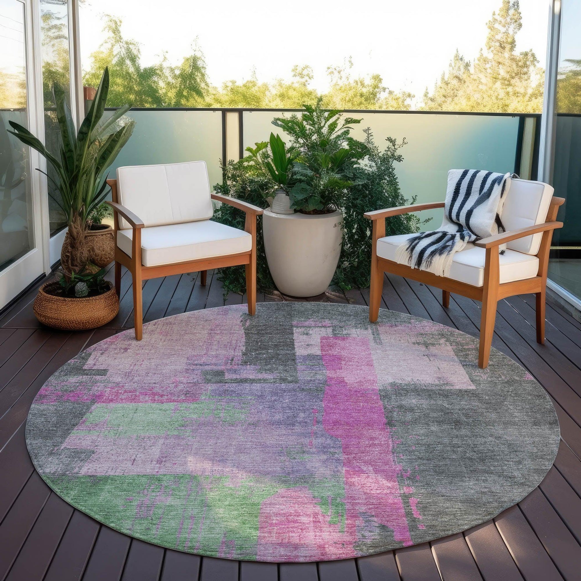Addison Rugs Maearis Pink Washable Indoor-Outdoor Rug