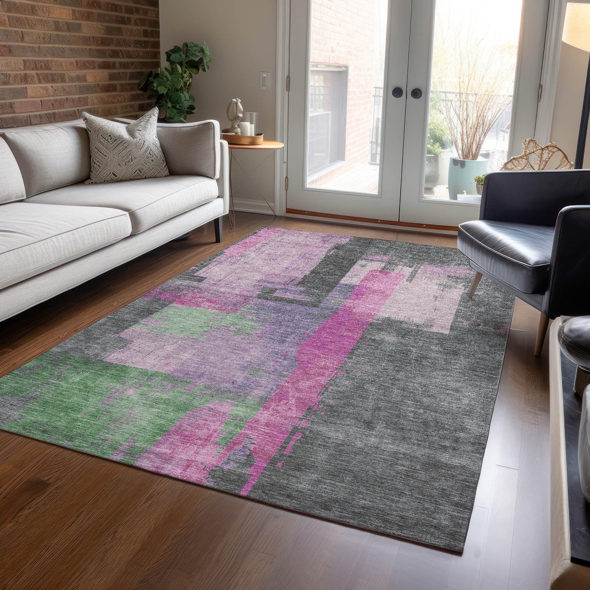 Addison Rugs Maearis Pink Washable Indoor-Outdoor Rug