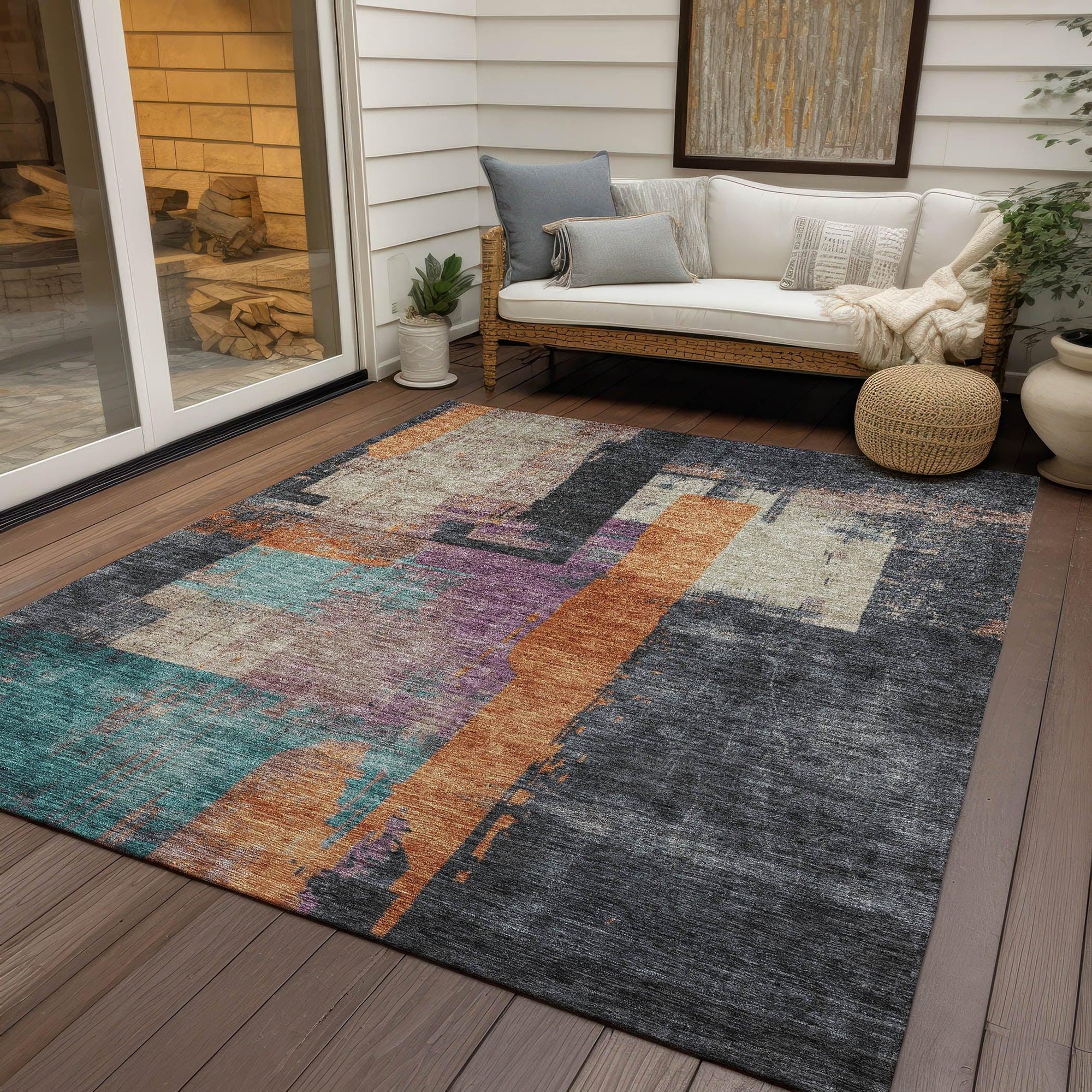 Addison Rugs Maearis Gray Washable Indoor-Outdoor Rug