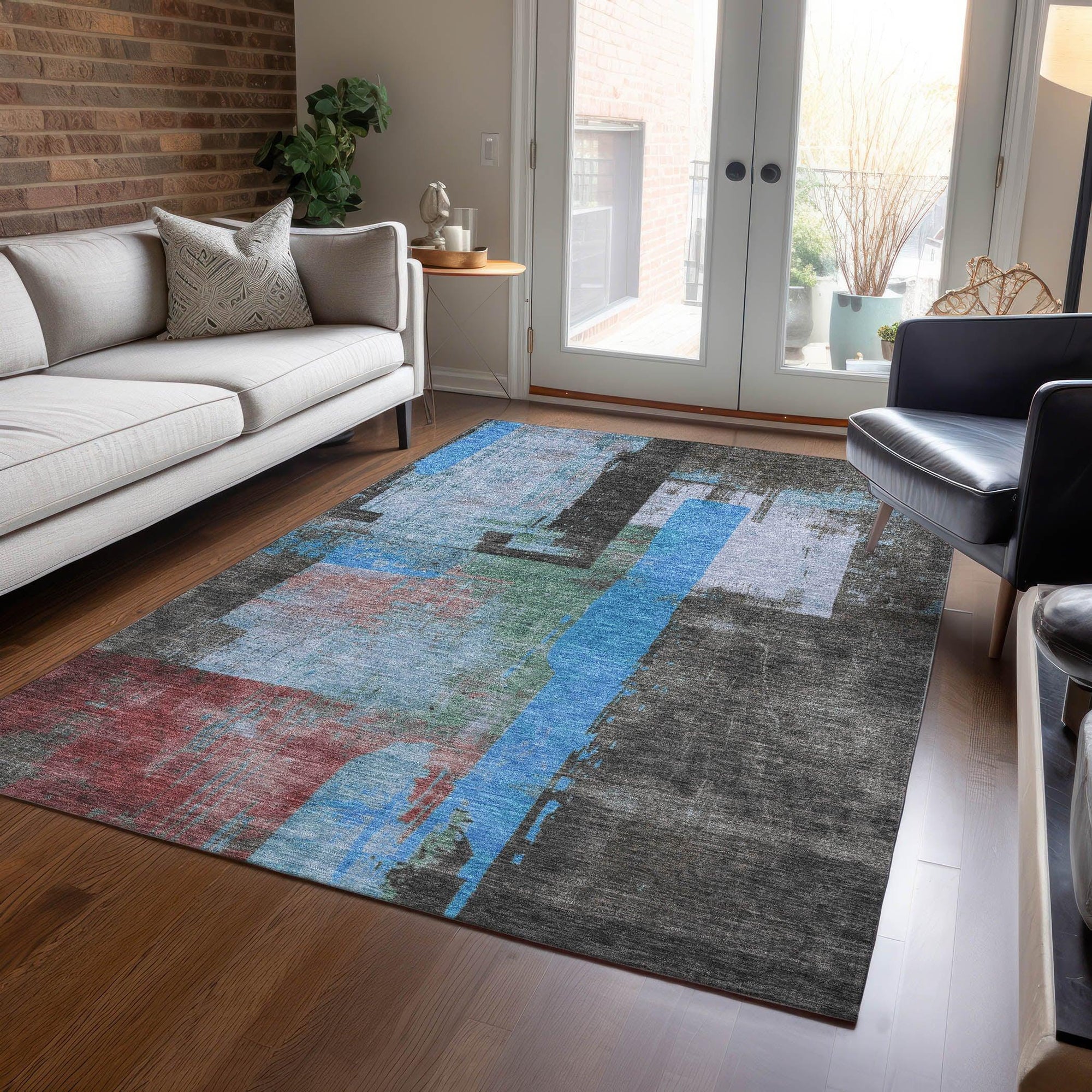 Addison Rugs Maearis Blue Washable Indoor-Outdoor Rug