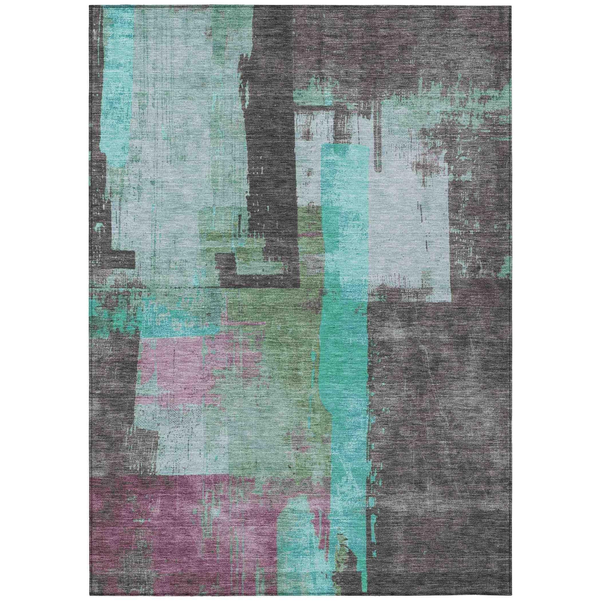Addison Rugs Maearis Teal Washable Indoor-Outdoor Rug