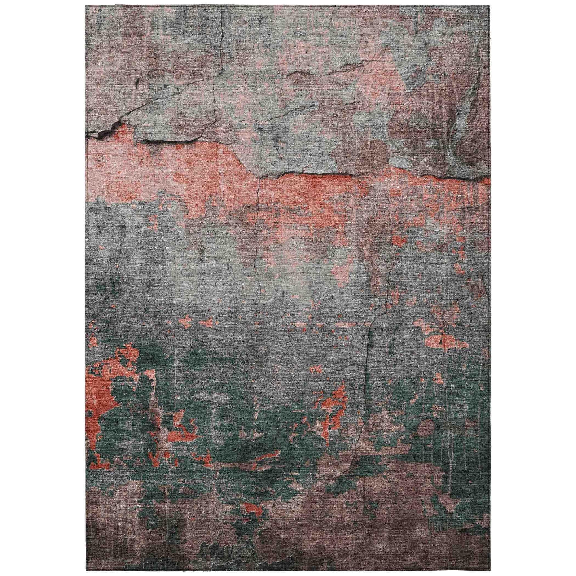 Addison Rugs Maeel Orange Washable Indoor-Outdoor Rug