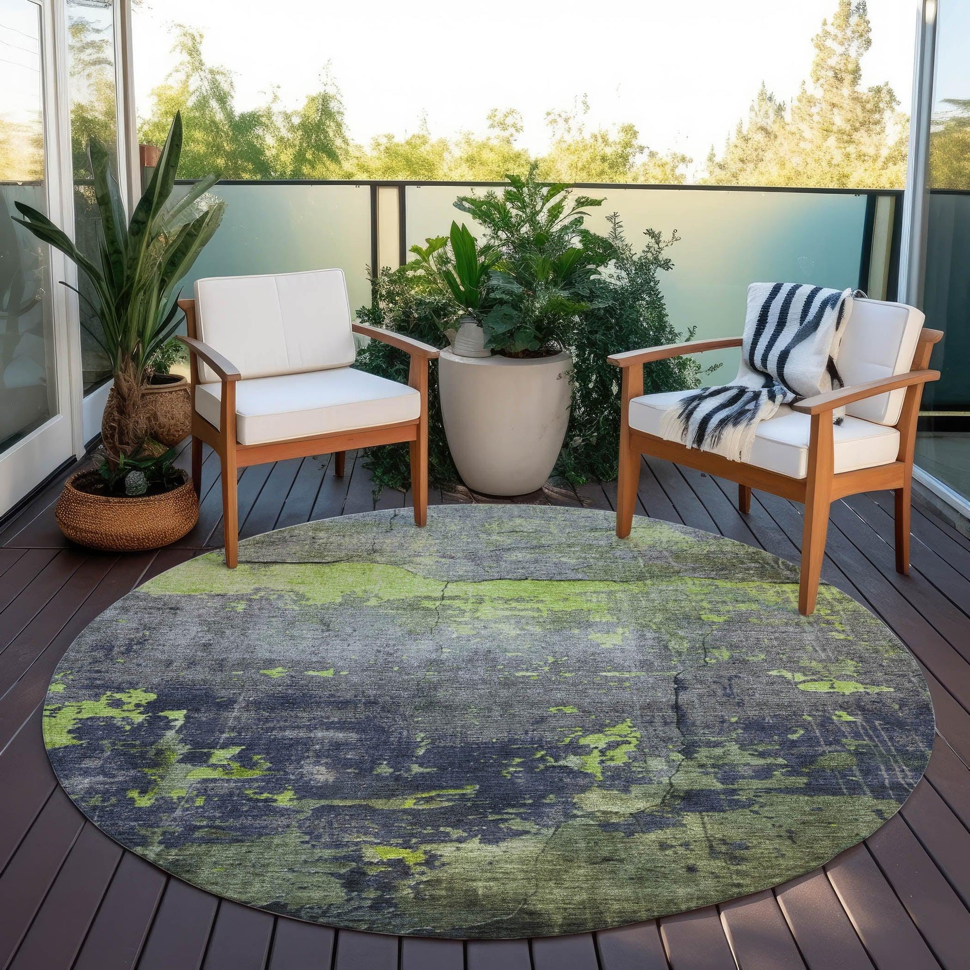 Addison Rugs Maeel Green Washable Indoor-Outdoor Rug