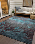 Addison Rugs Maeel Teal Washable Indoor-Outdoor Rug