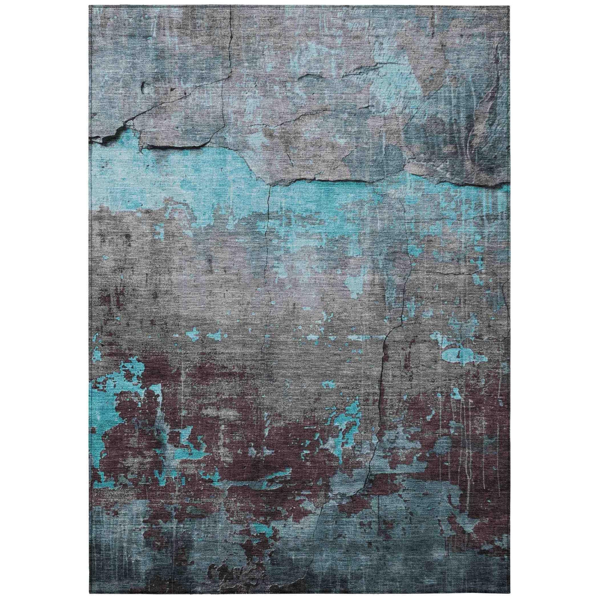 Addison Rugs Maeel Teal Washable Indoor-Outdoor Rug