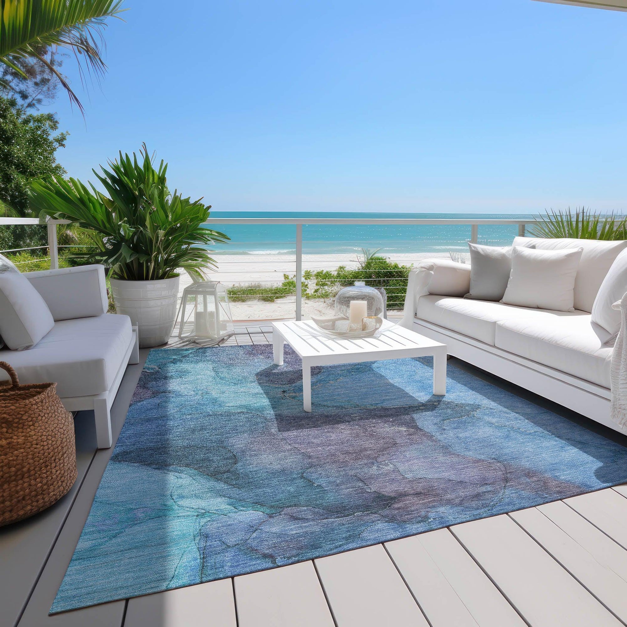 Addison Rugs Maeira Blue Washable Indoor-Outdoor Rug