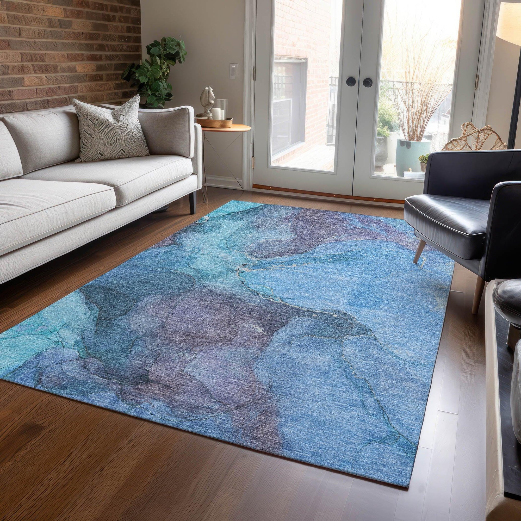 Addison Rugs Maeira Blue Washable Indoor-Outdoor Rug