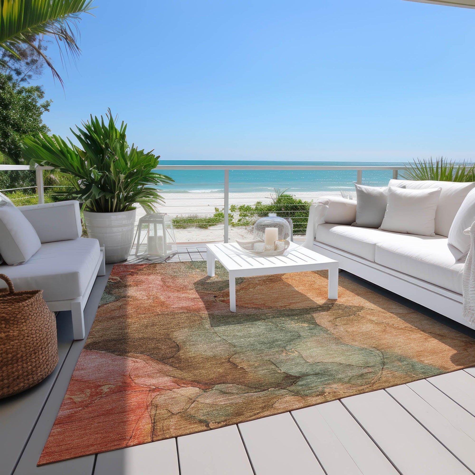 Addison Rugs Maeira Orange Washable Indoor-Outdoor Rug