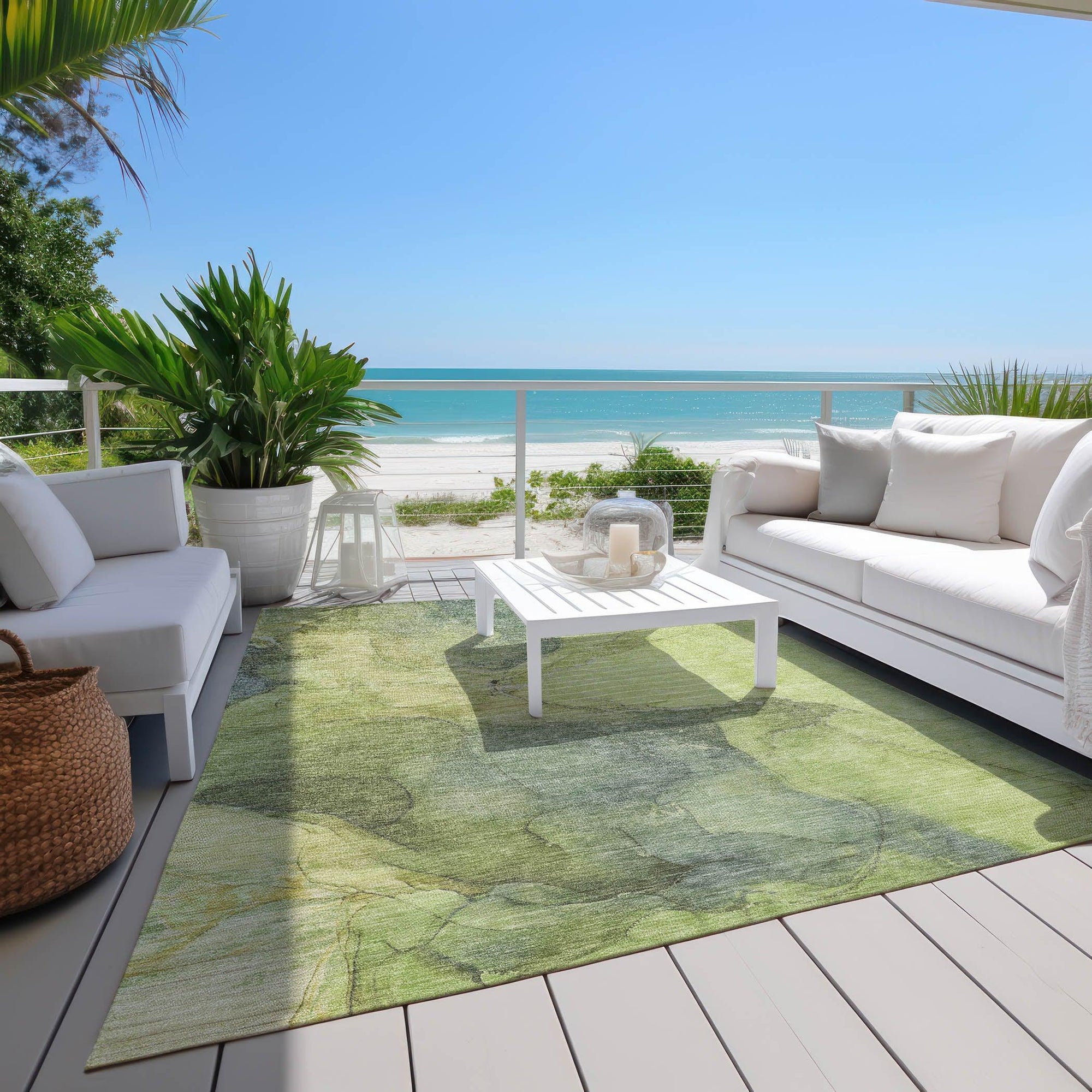 Addison Rugs Maeira Green Washable Indoor-Outdoor Rug