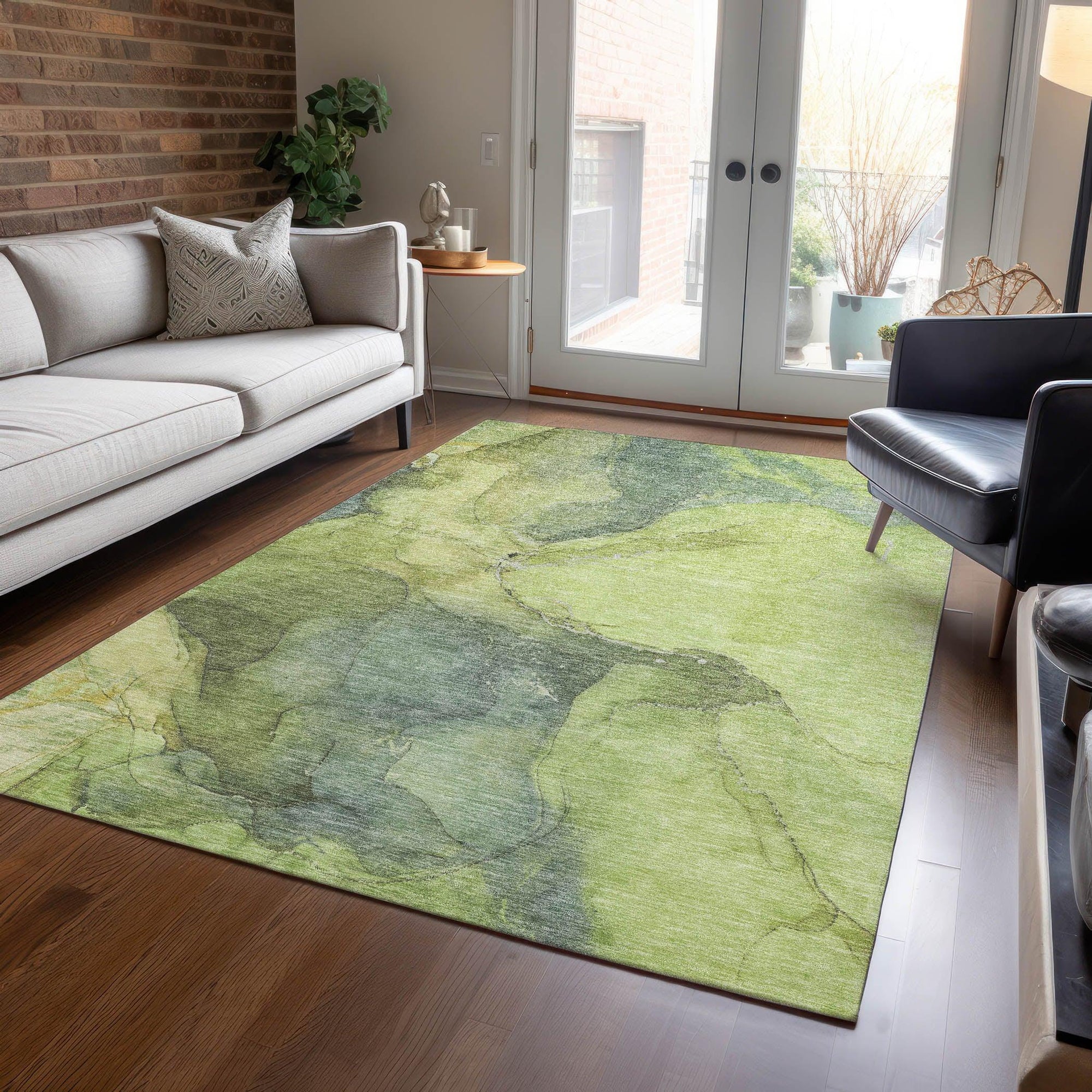 Addison Rugs Maeira Green Washable Indoor-Outdoor Rug
