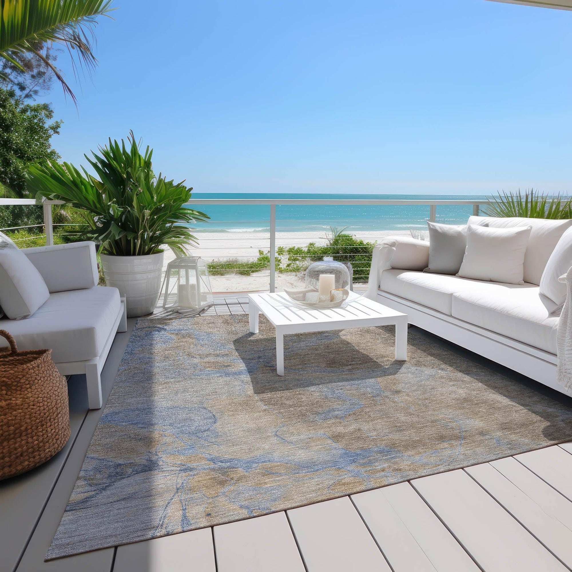 Addison Rugs Maeira Brown Washable Indoor-Outdoor Rug