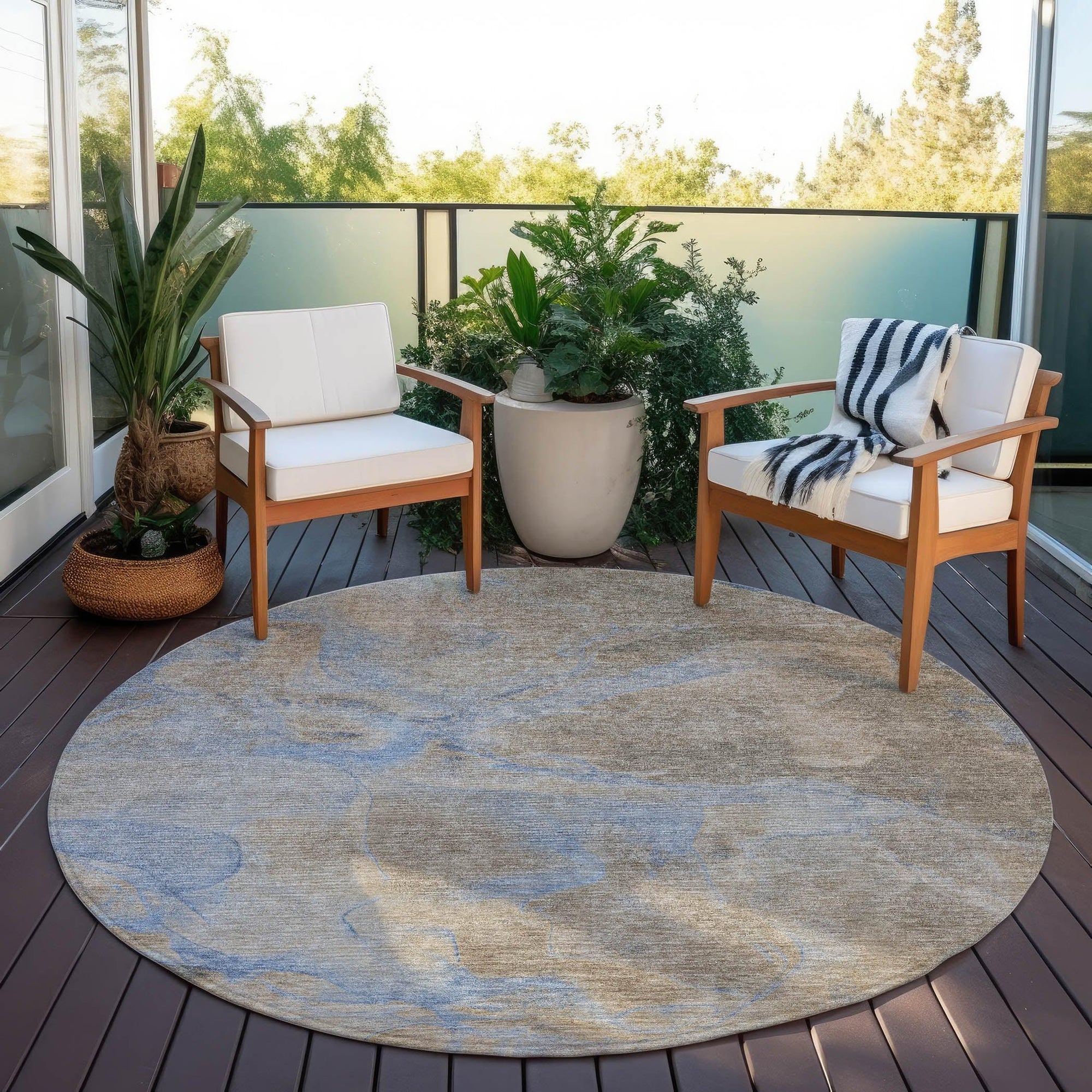 Addison Rugs Maeira Brown Washable Indoor-Outdoor Rug