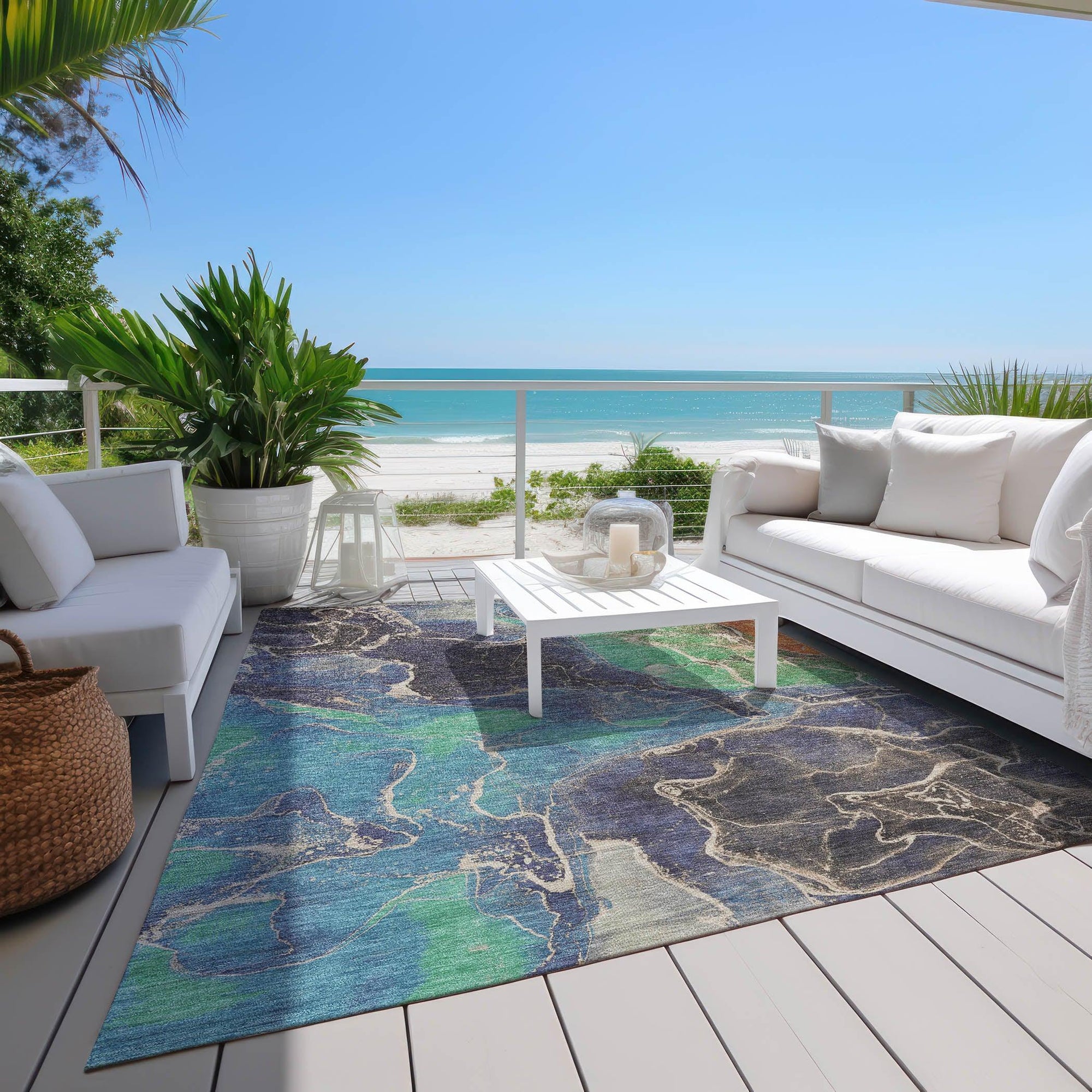 Addison Rugs Maeon Blue Washable Indoor-Outdoor Rug