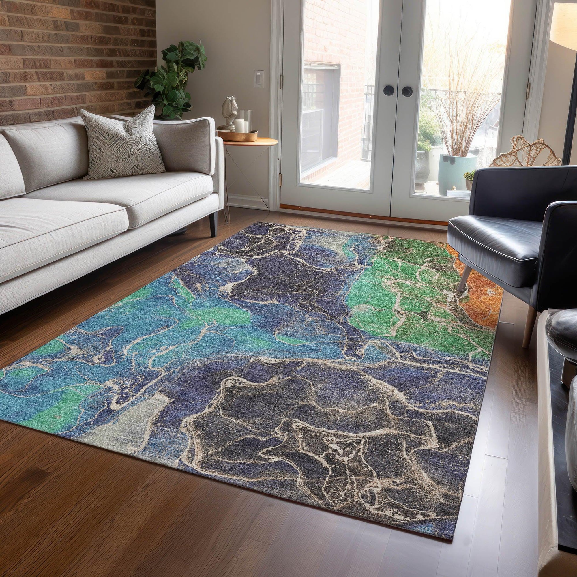 Addison Rugs Maeon Blue Washable Indoor-Outdoor Rug