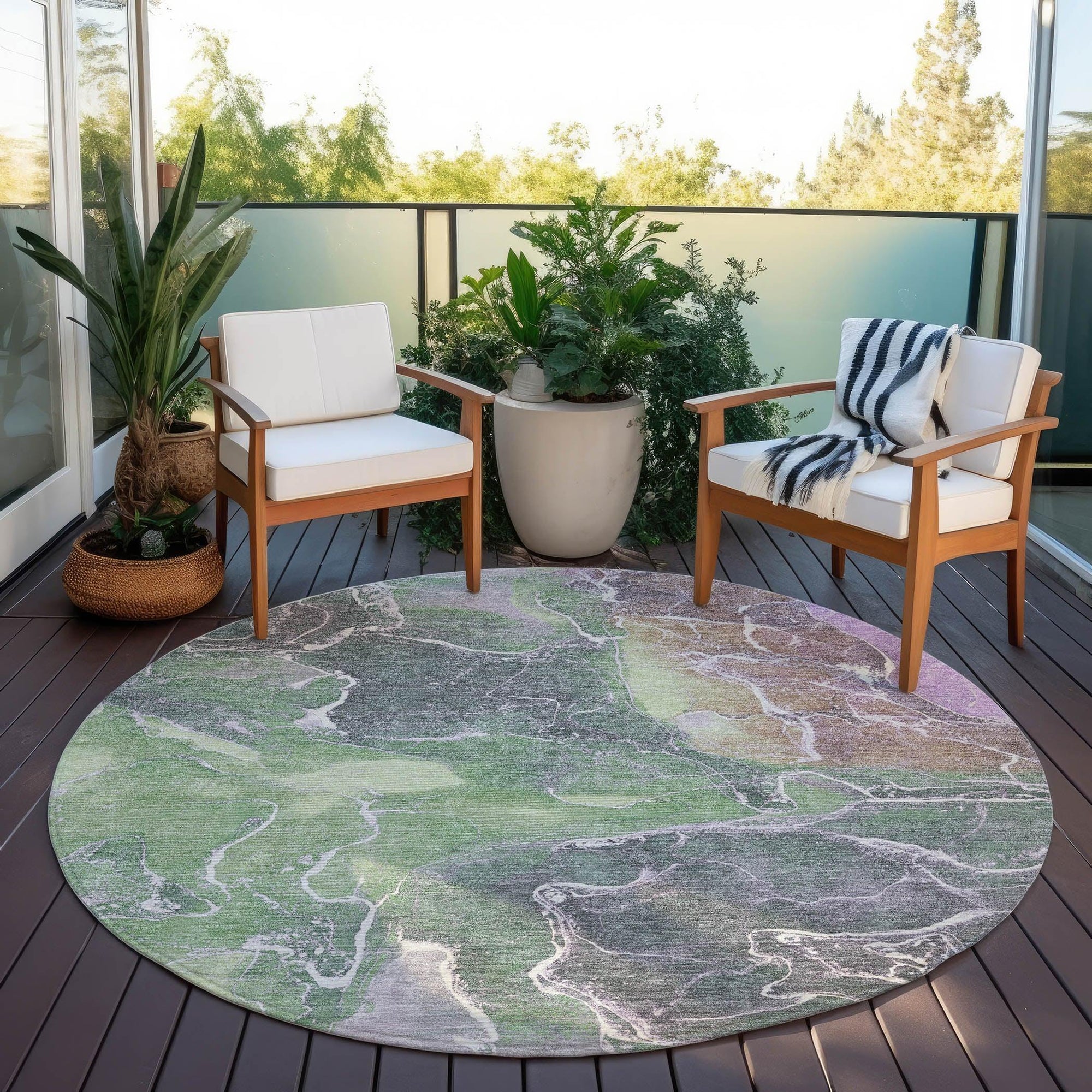 Addison Rugs Maeon Green Washable Indoor-Outdoor Rug