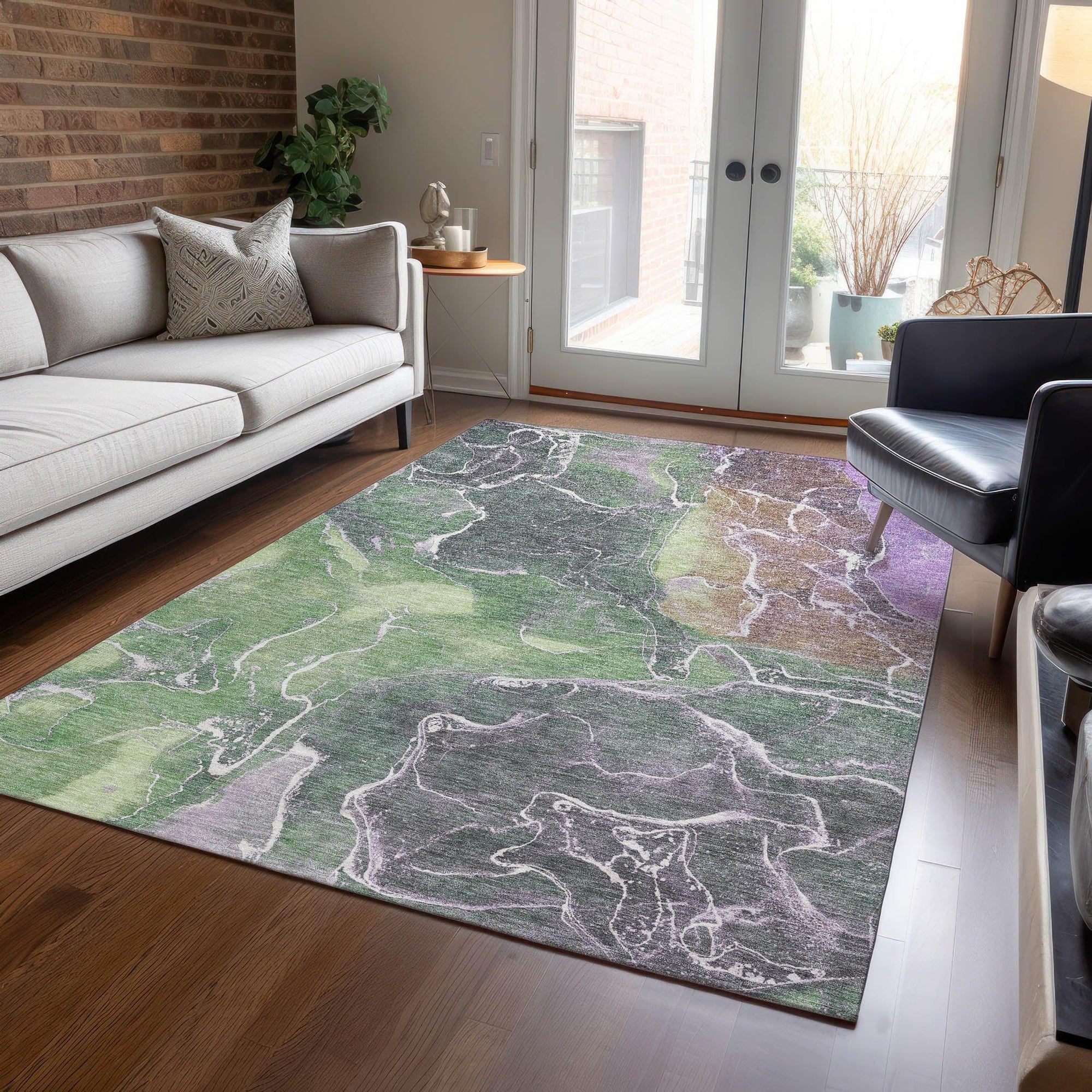 Addison Rugs Maeon Green Washable Indoor-Outdoor Rug