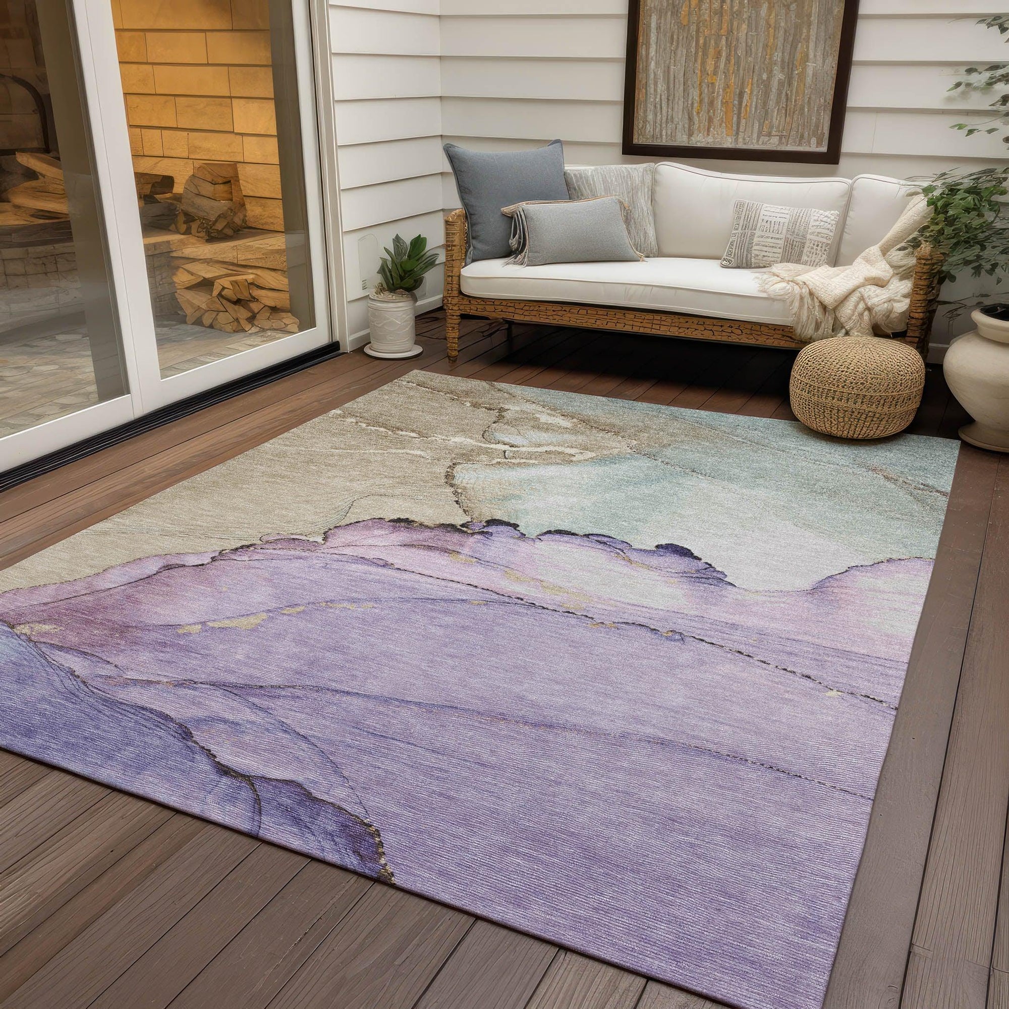Addison Rugs Maeora Purple Washable Indoor-Outdoor Rug
