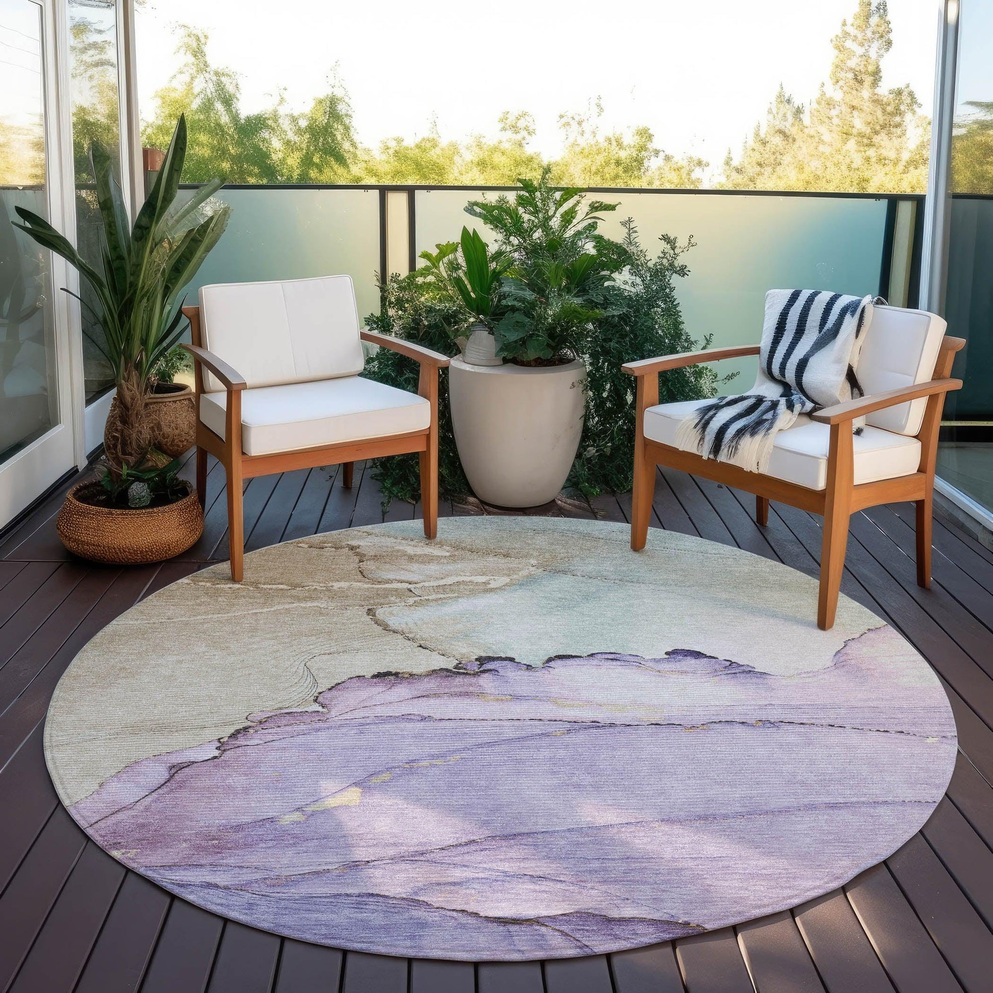 Addison Rugs Maeora Purple Washable Indoor-Outdoor Rug