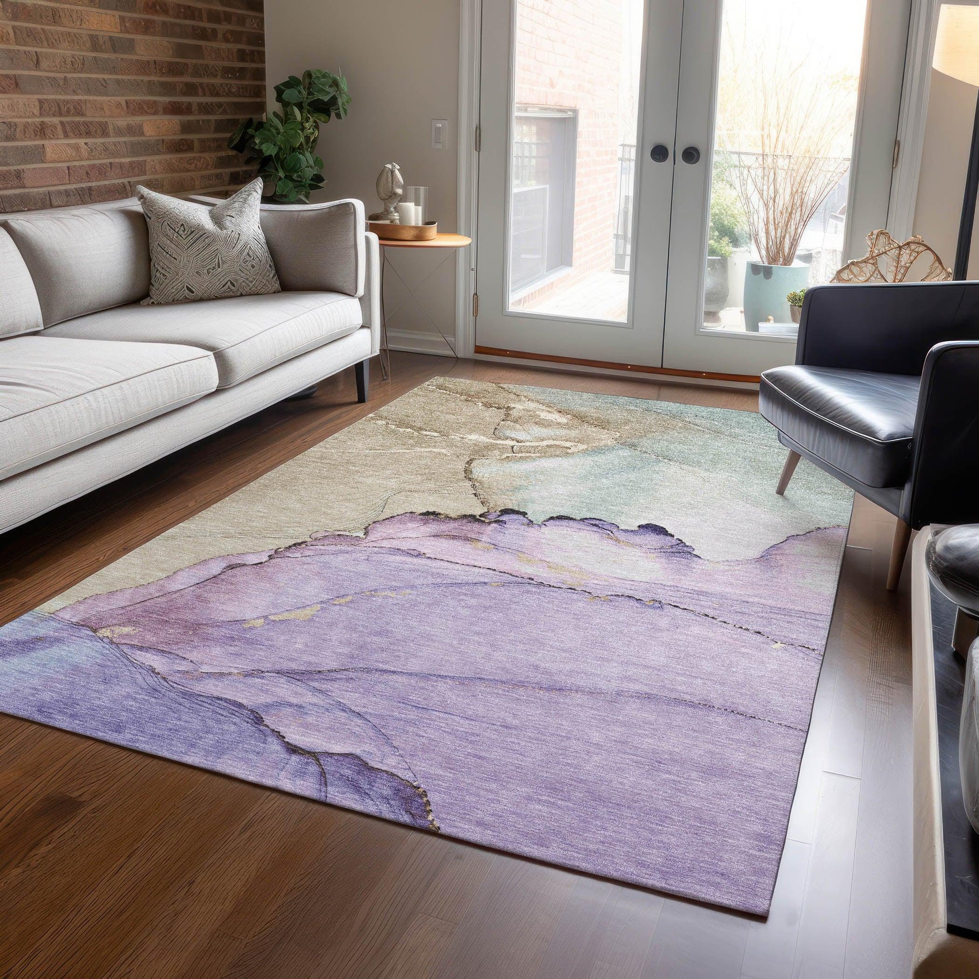 Addison Rugs Maeora Purple Washable Indoor-Outdoor Rug