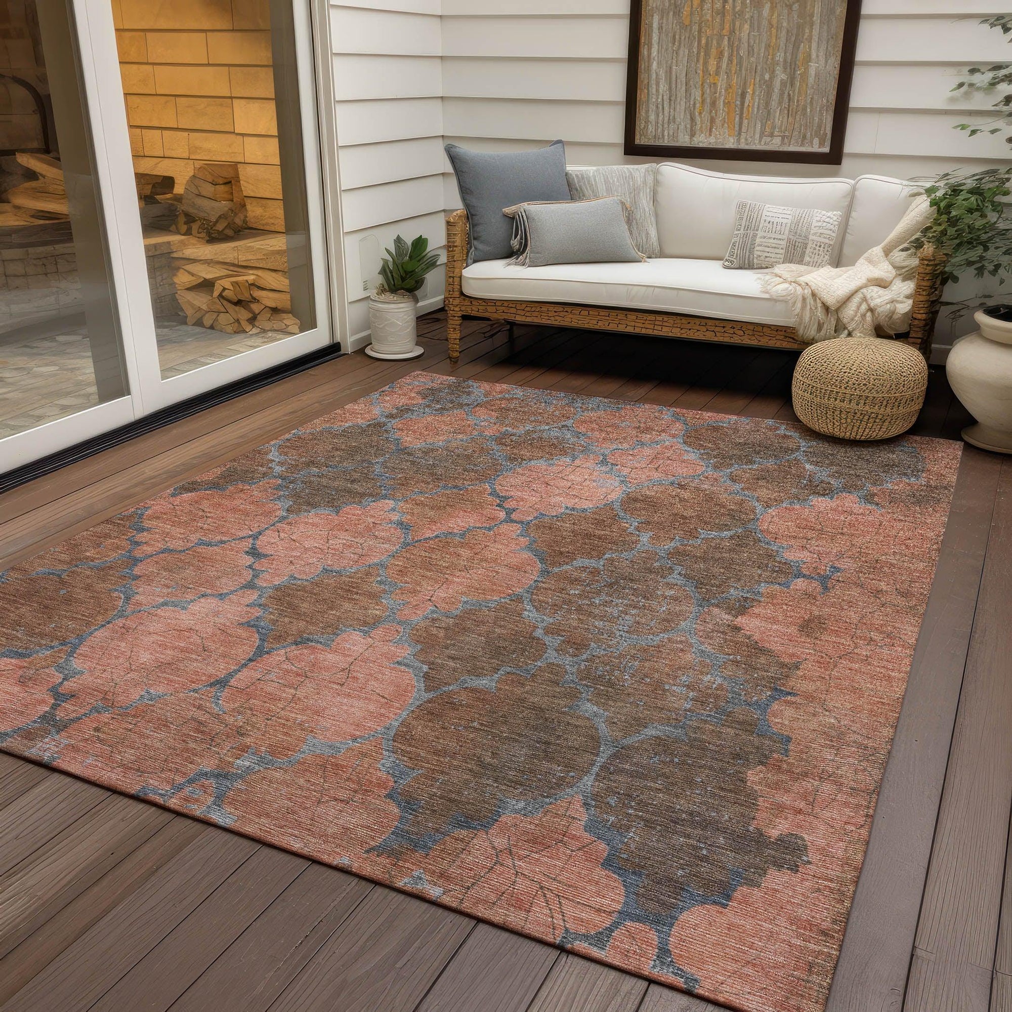 Addison Rugs Maeoril Orange Washable Indoor-Outdoor Rug