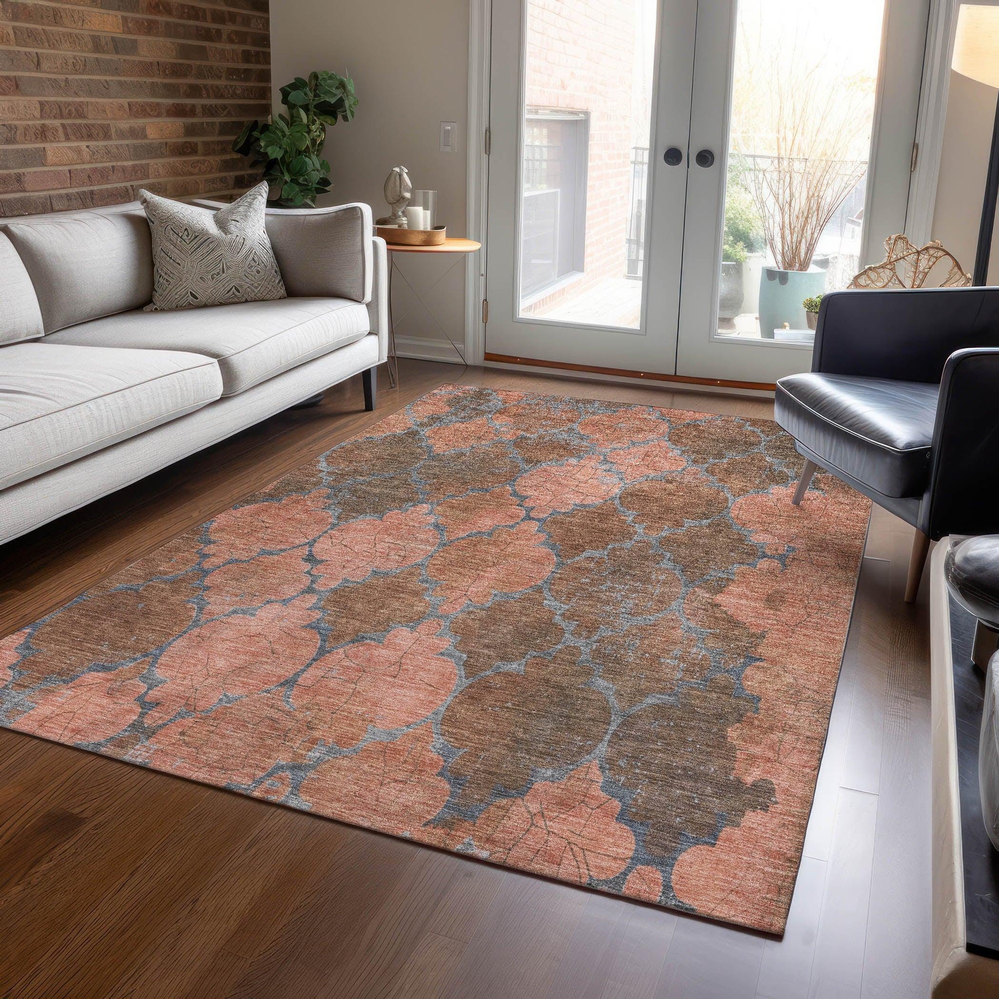 Addison Rugs Maeoril Orange Washable Indoor-Outdoor Rug