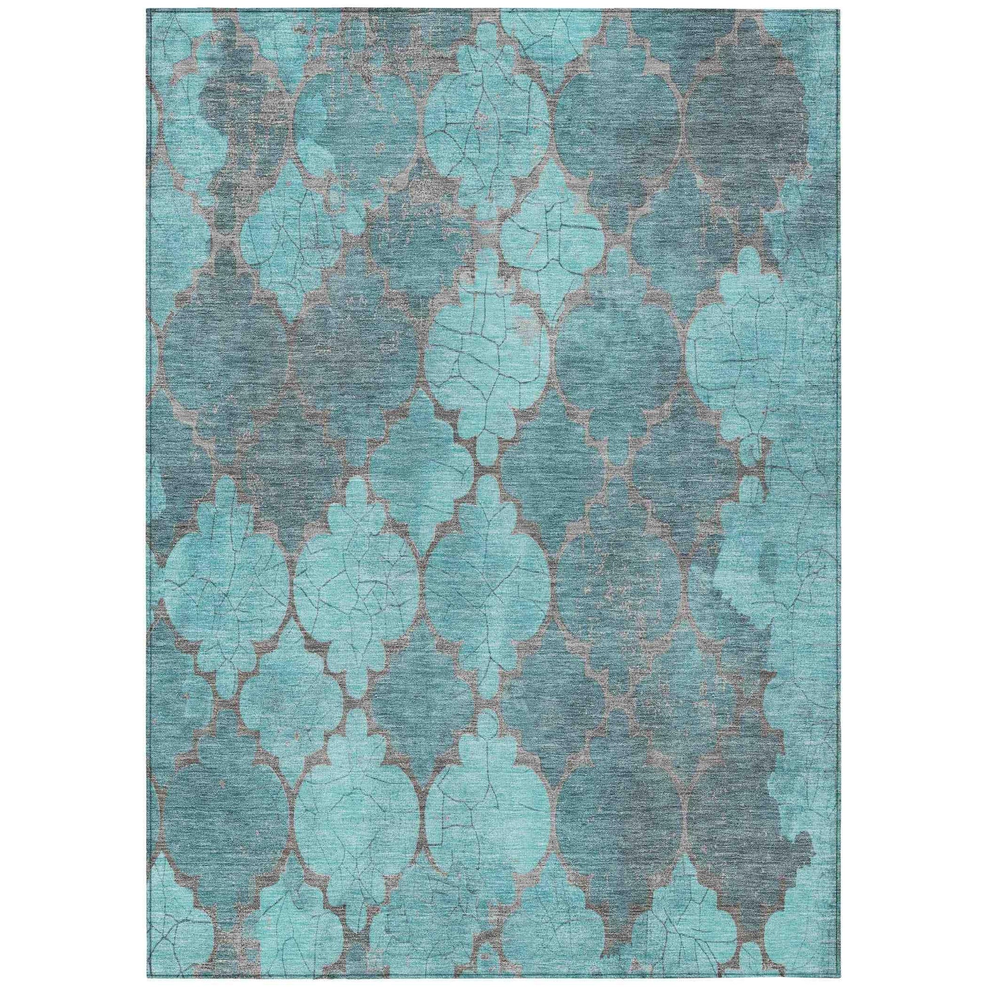 Addison Rugs Maeoril Teal Washable Indoor-Outdoor Rug