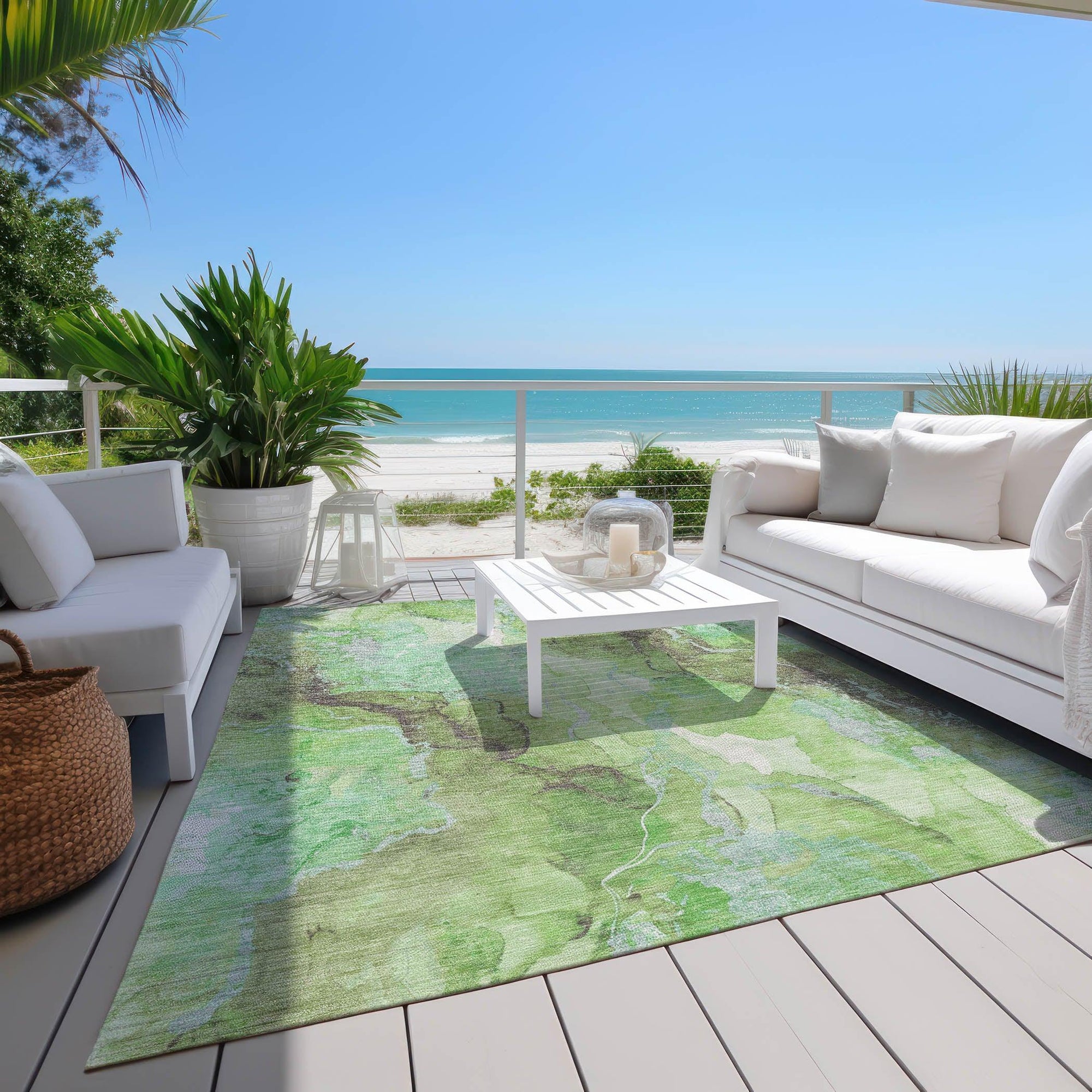 Addison Rugs Naelain Green Washable Indoor-Outdoor Rug