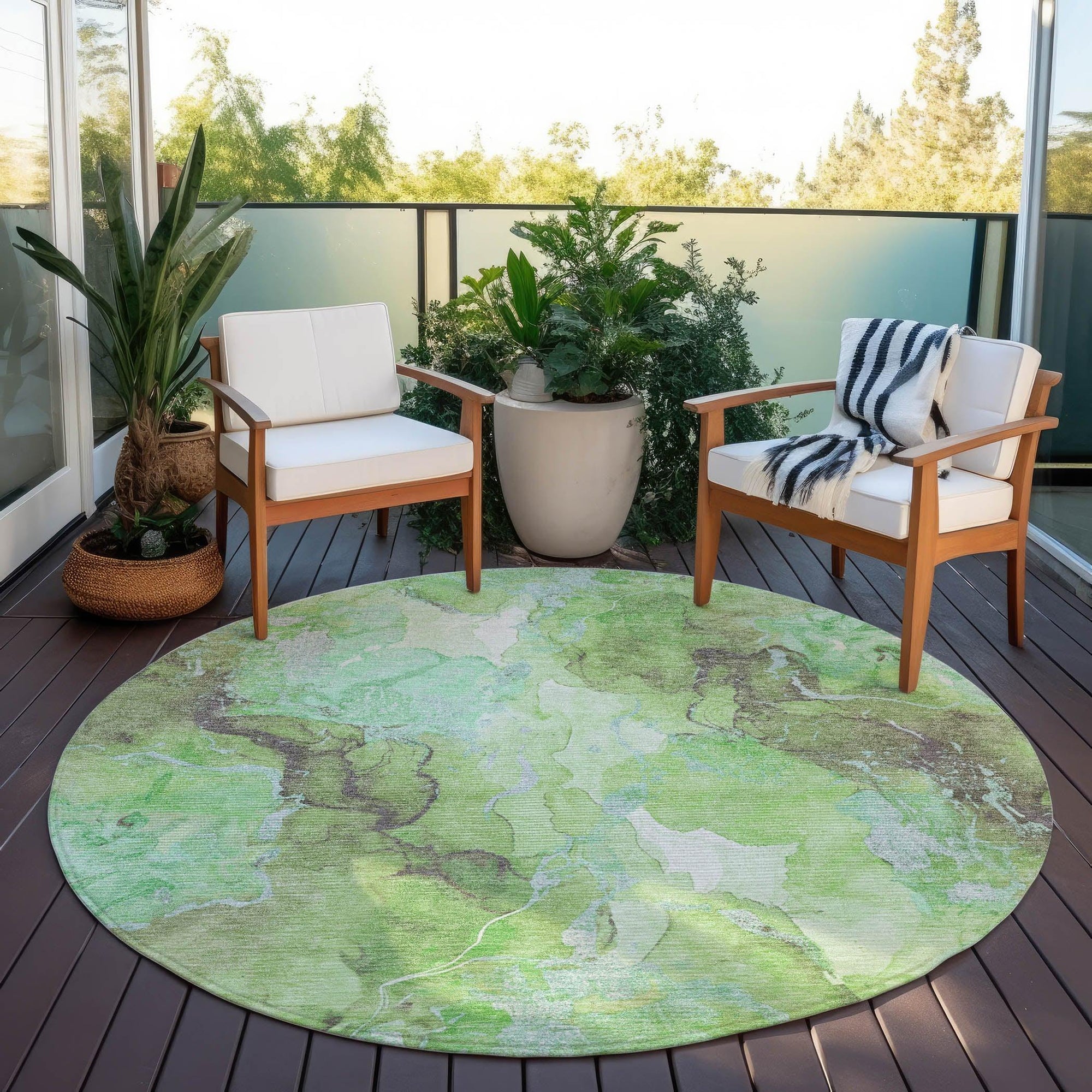 Addison Rugs Naelain Green Washable Indoor-Outdoor Rug