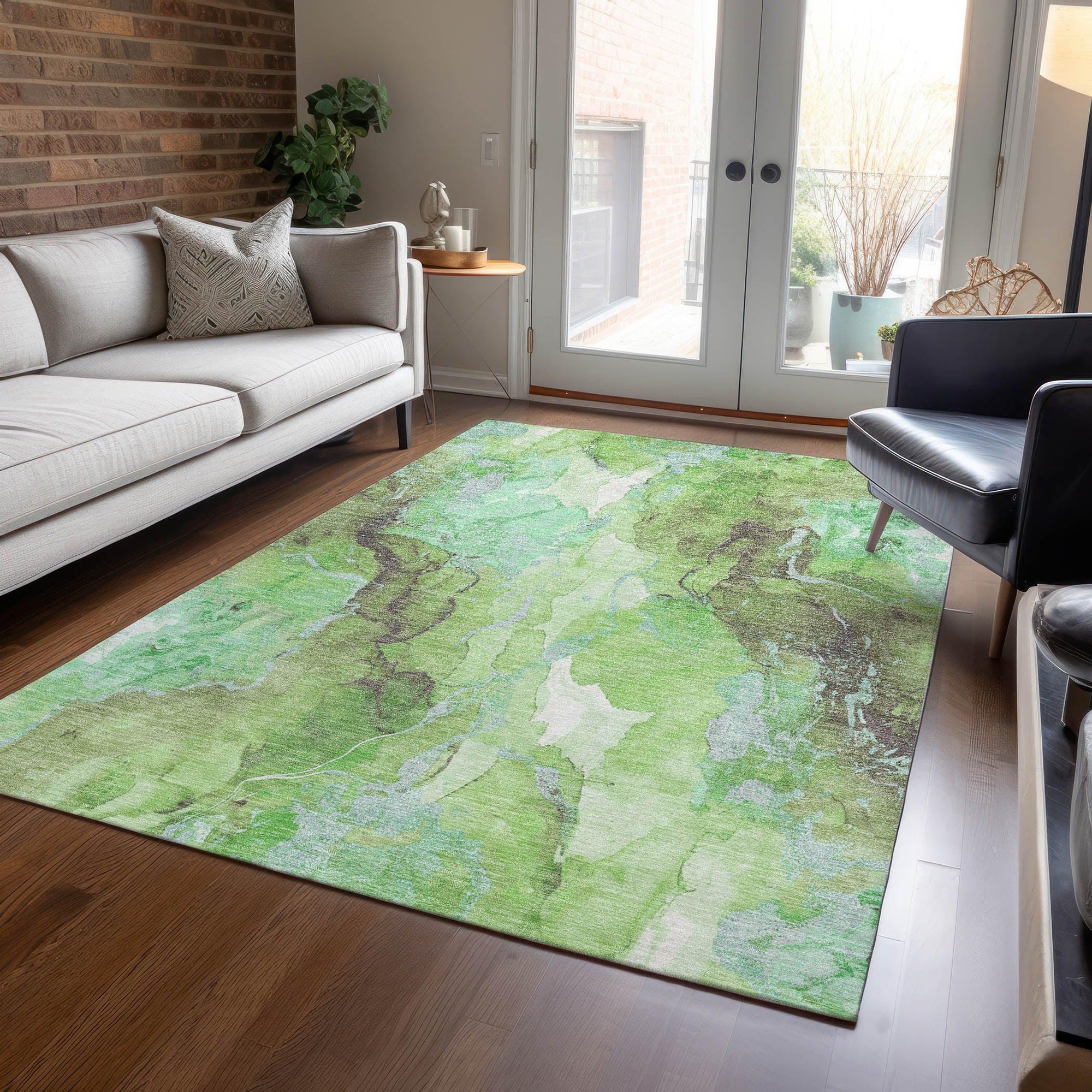 Addison Rugs Naelain Green Washable Indoor-Outdoor Rug