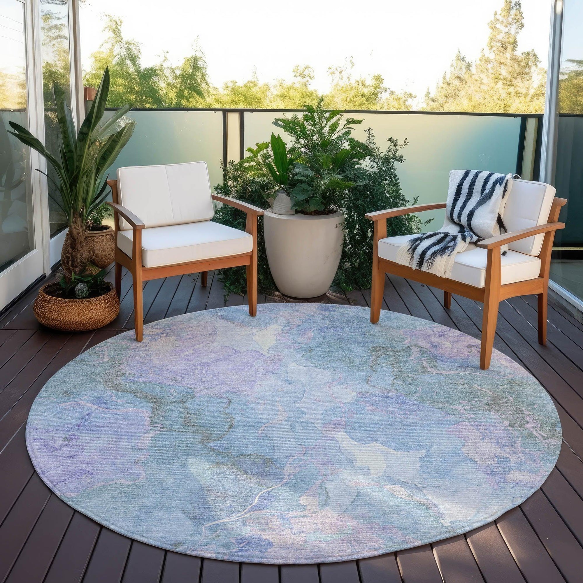 Addison Rugs Naelain Purple Washable Indoor-Outdoor Rug