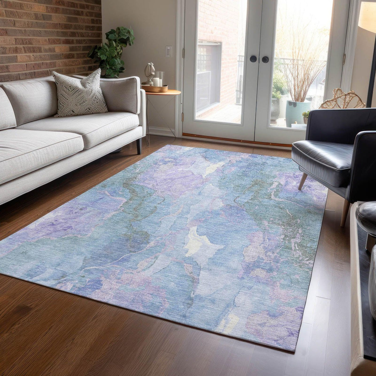 Addison Rugs Naelain Purple Washable Indoor-Outdoor Rug