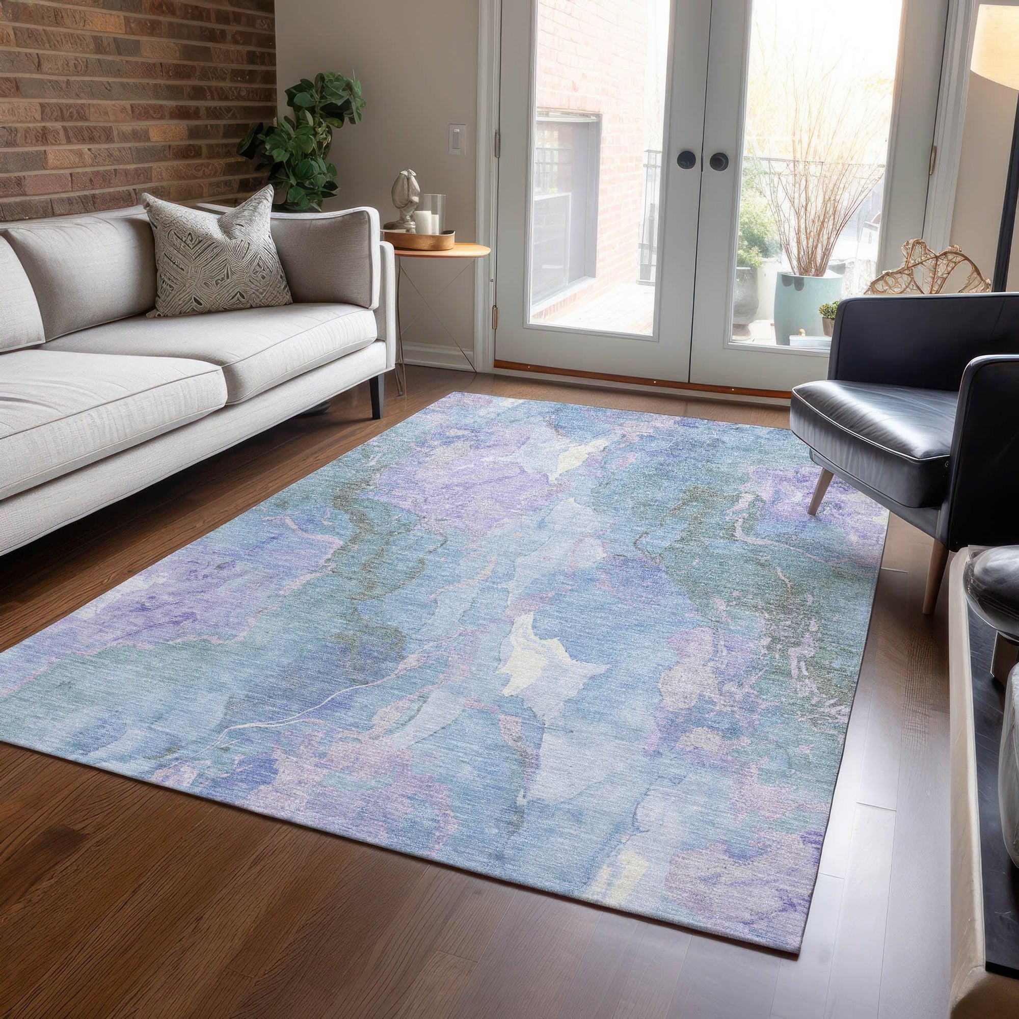 Addison Rugs Naelain Purple Washable Indoor-Outdoor Rug