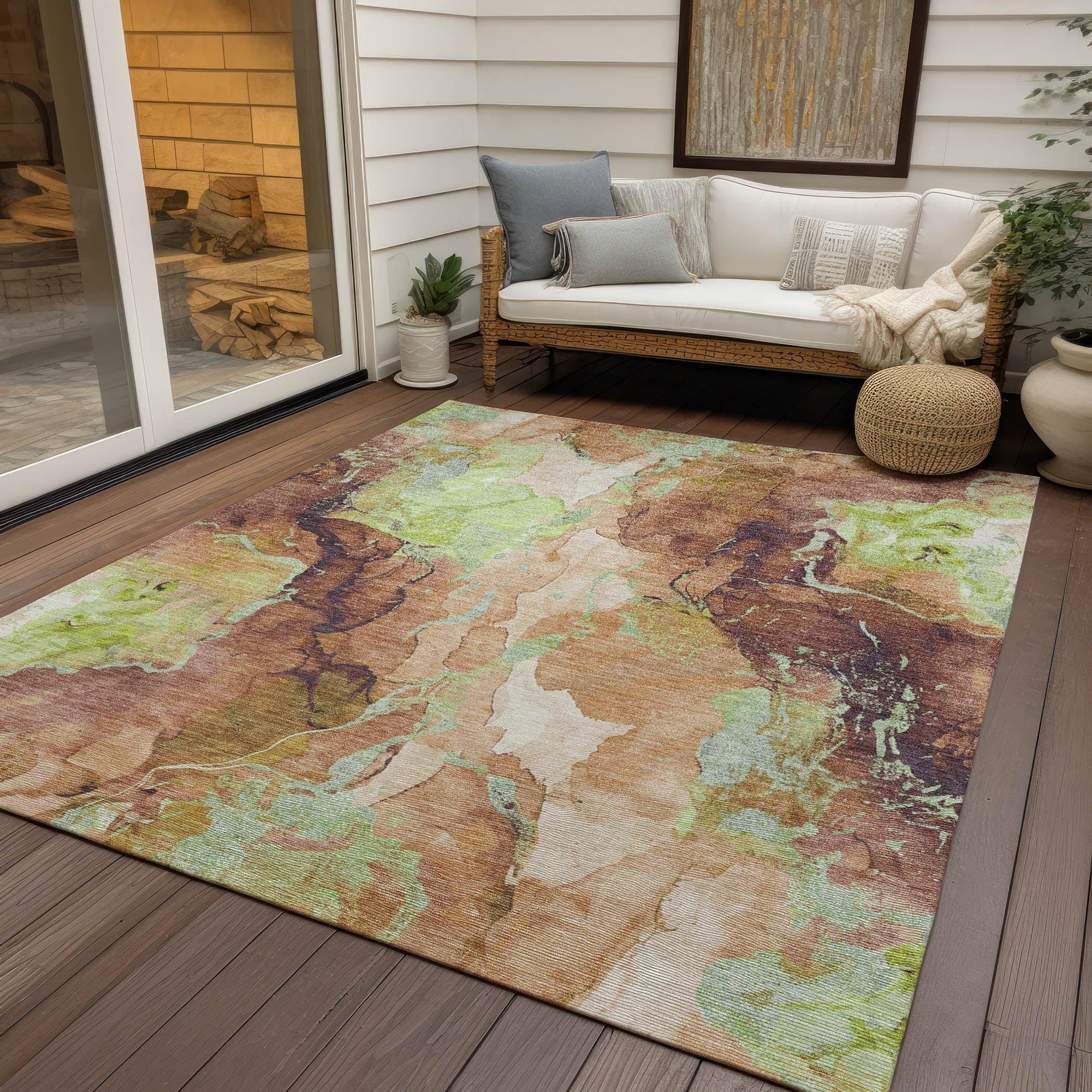 Addison Rugs Naelain Brown Washable Indoor-Outdoor Rug