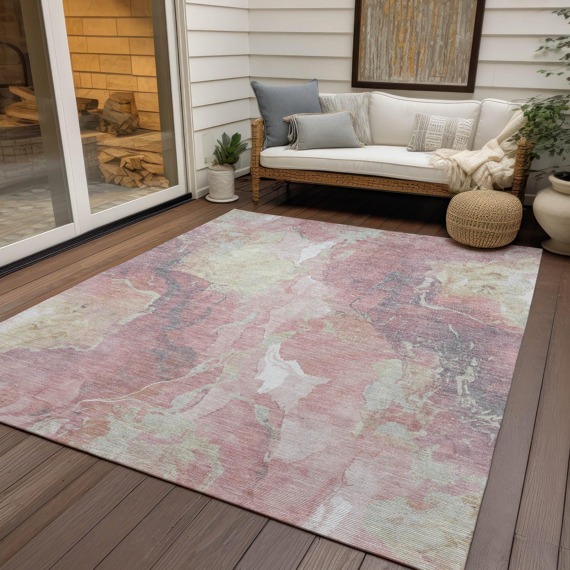 Addison Rugs Naelain Pink Washable Indoor-Outdoor Rug
