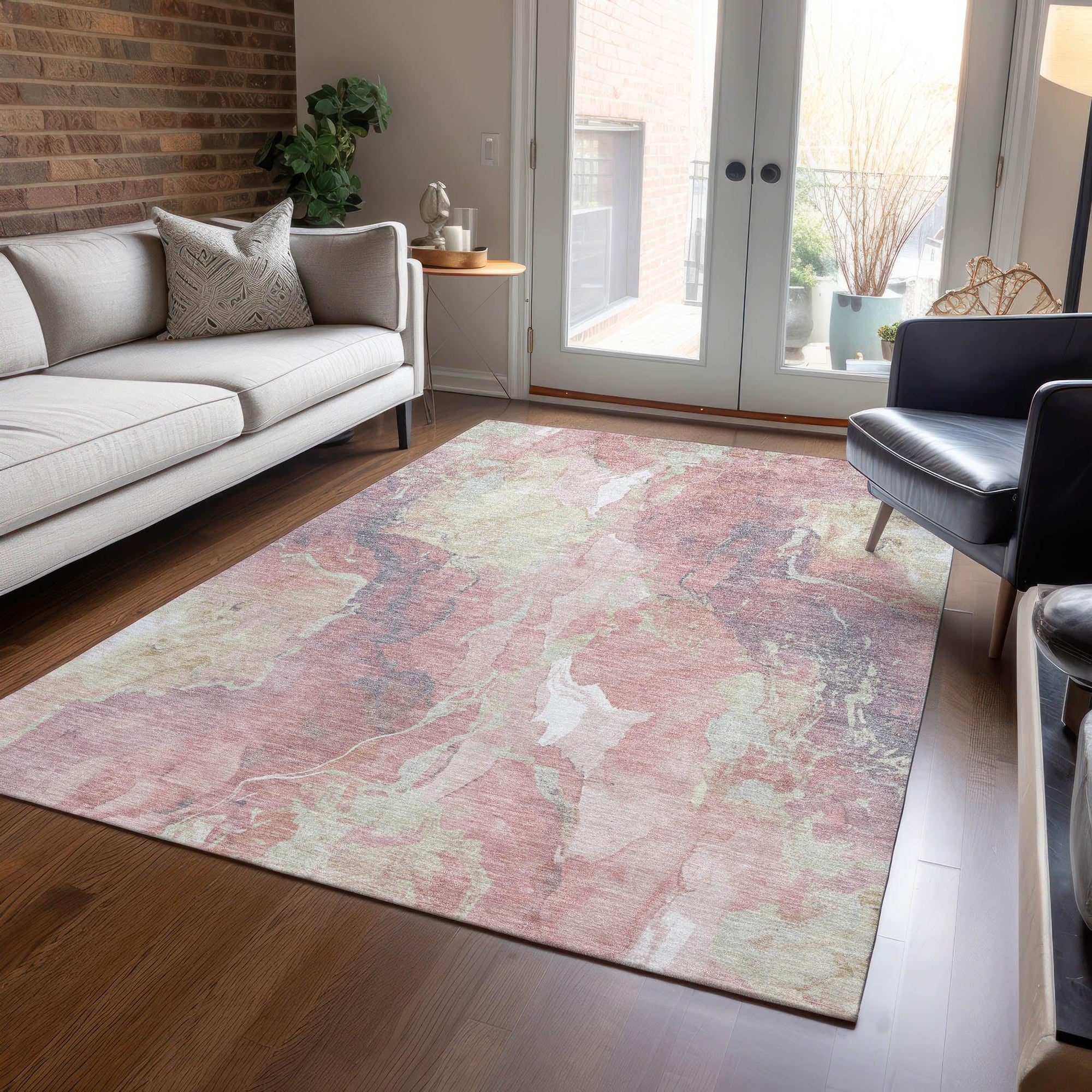 Addison Rugs Naelain Pink Washable Indoor-Outdoor Rug