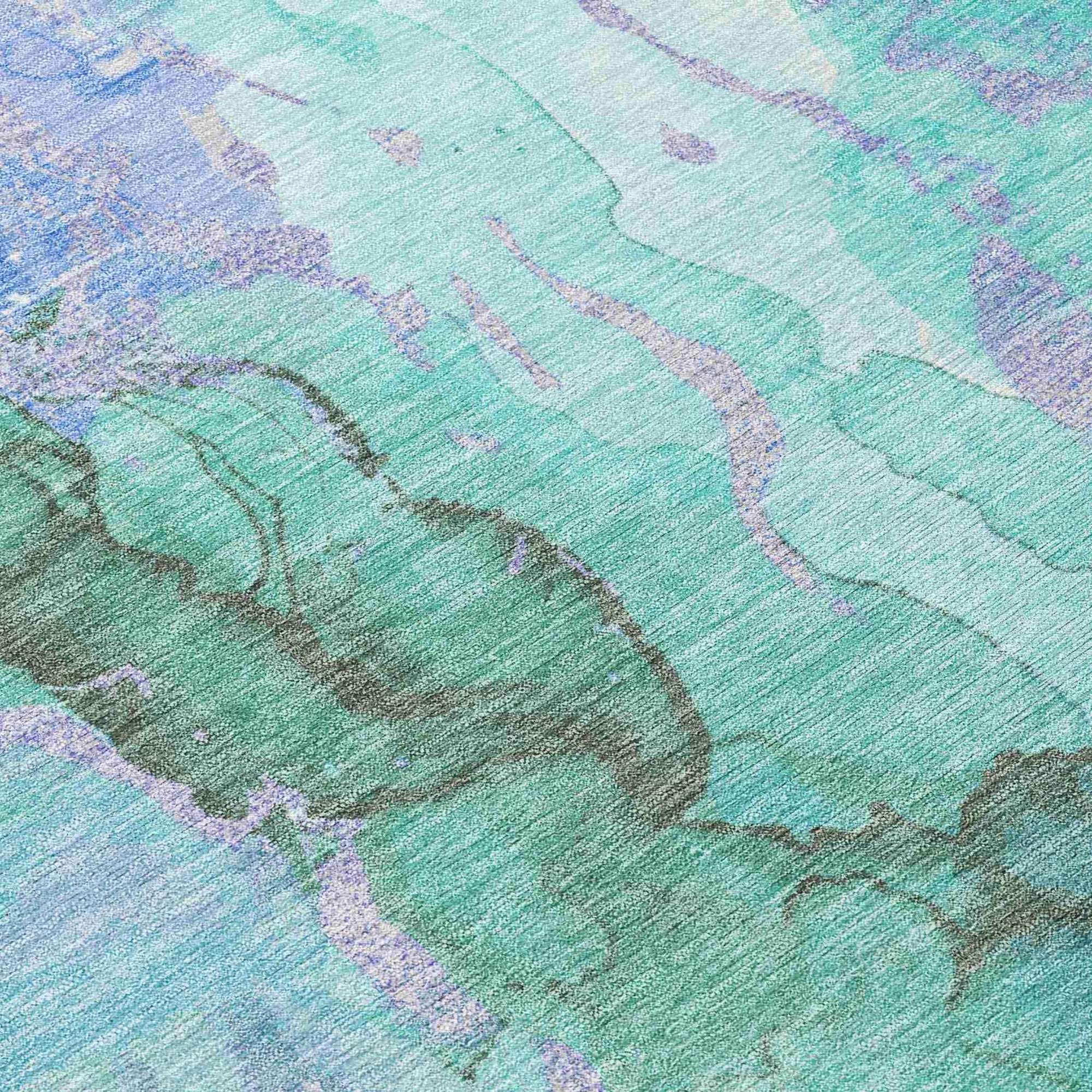 Addison Rugs Naelain Teal Washable Indoor-Outdoor Rug