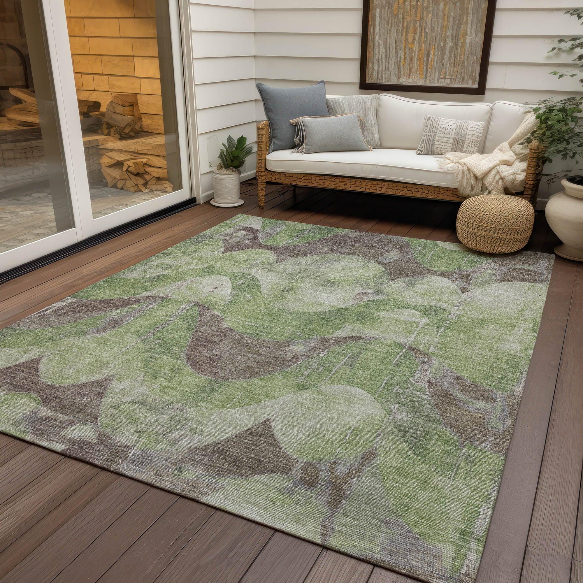 Addison Rugs Naelara Green Washable Indoor-Outdoor Rug