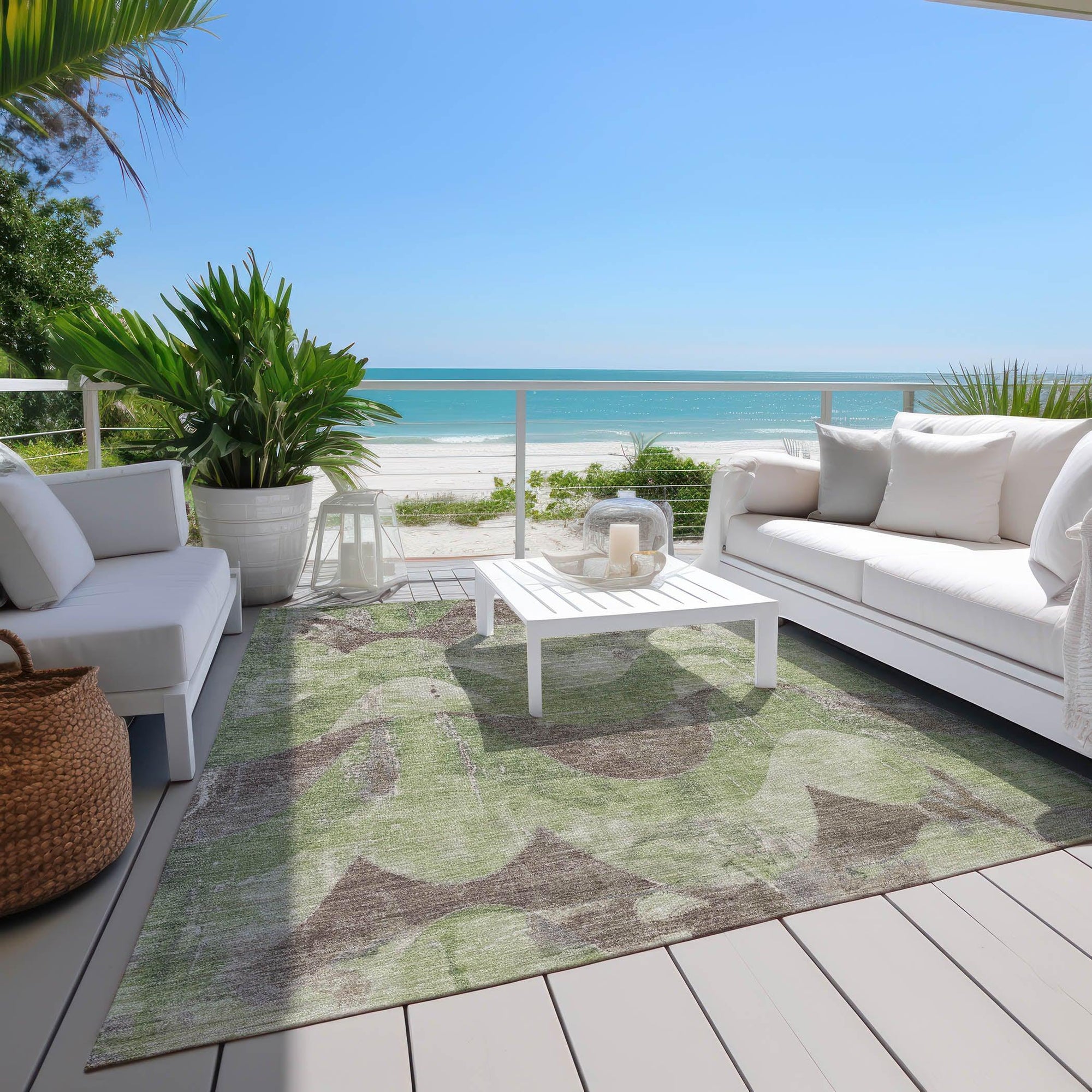 Addison Rugs Naelara Green Washable Indoor-Outdoor Rug