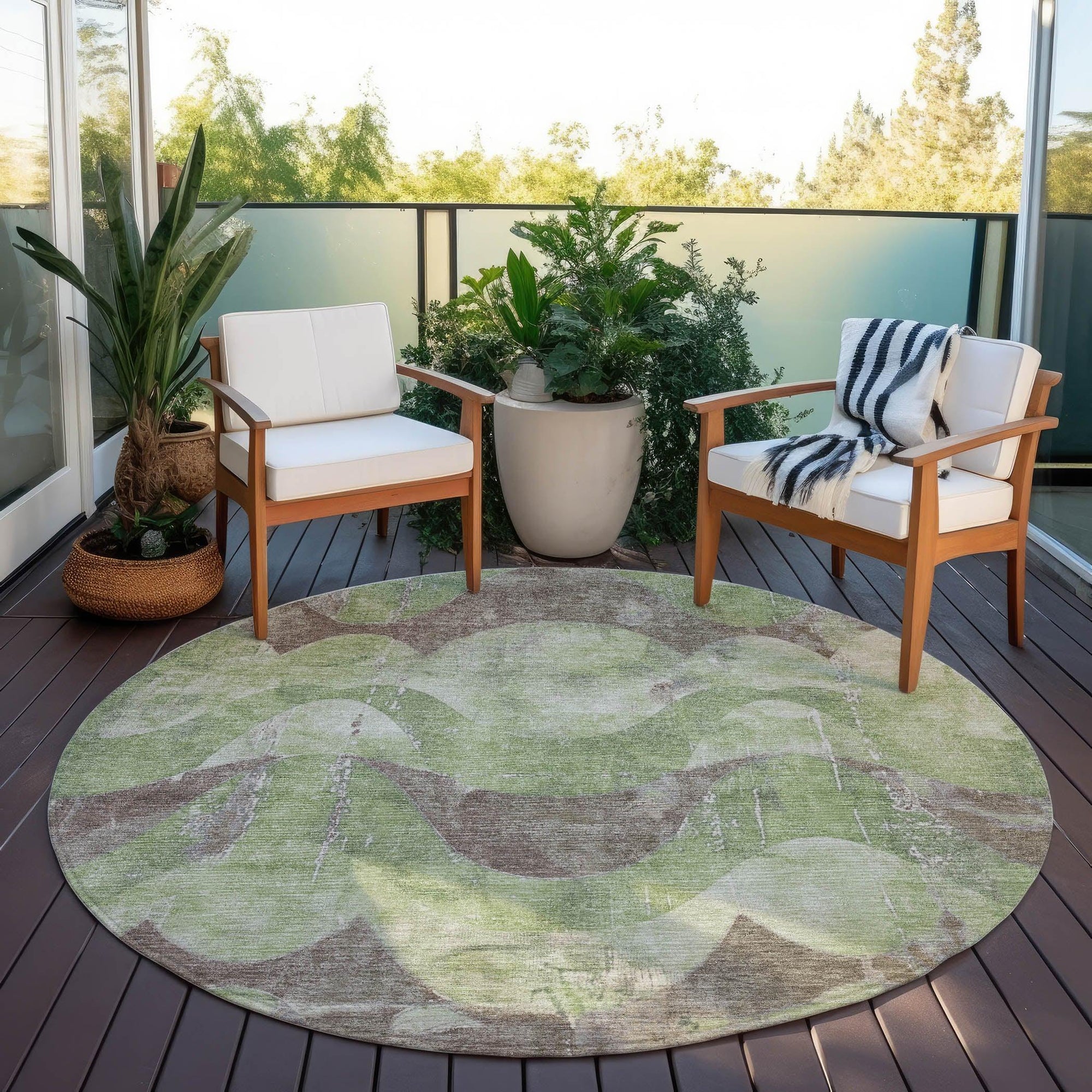 Addison Rugs Naelara Green Washable Indoor-Outdoor Rug