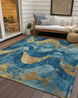 Addison Rugs Naelara Teal Washable Indoor-Outdoor Rug