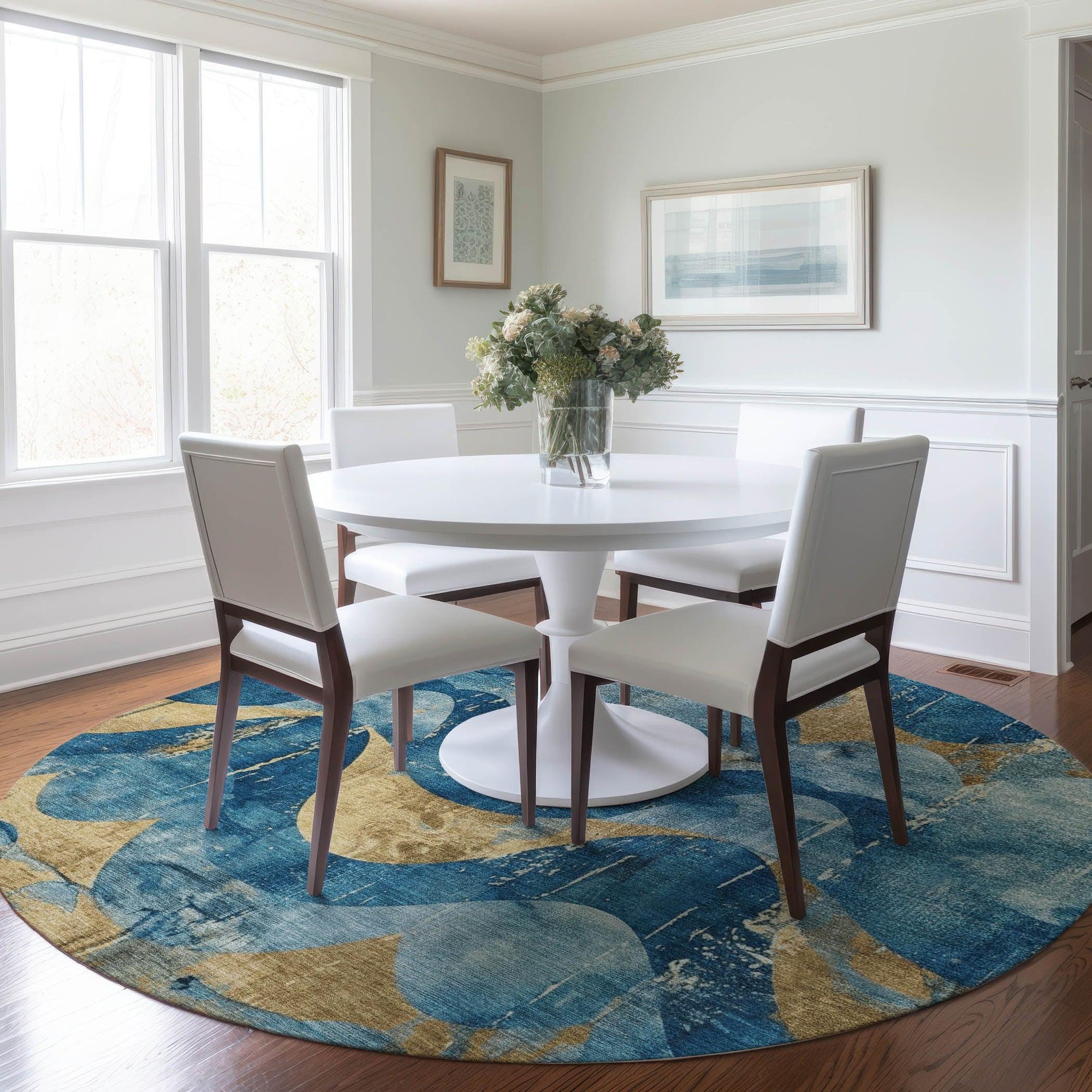 Addison Rugs Naelara Teal Washable Indoor-Outdoor Rug