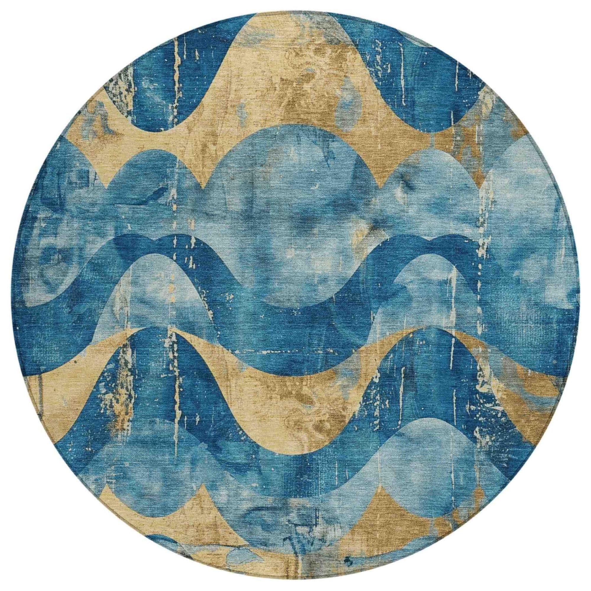 Addison Rugs Naelara Teal Washable Indoor-Outdoor Rug