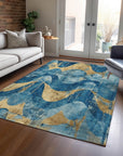 Addison Rugs Naelara Teal Washable Indoor-Outdoor Rug