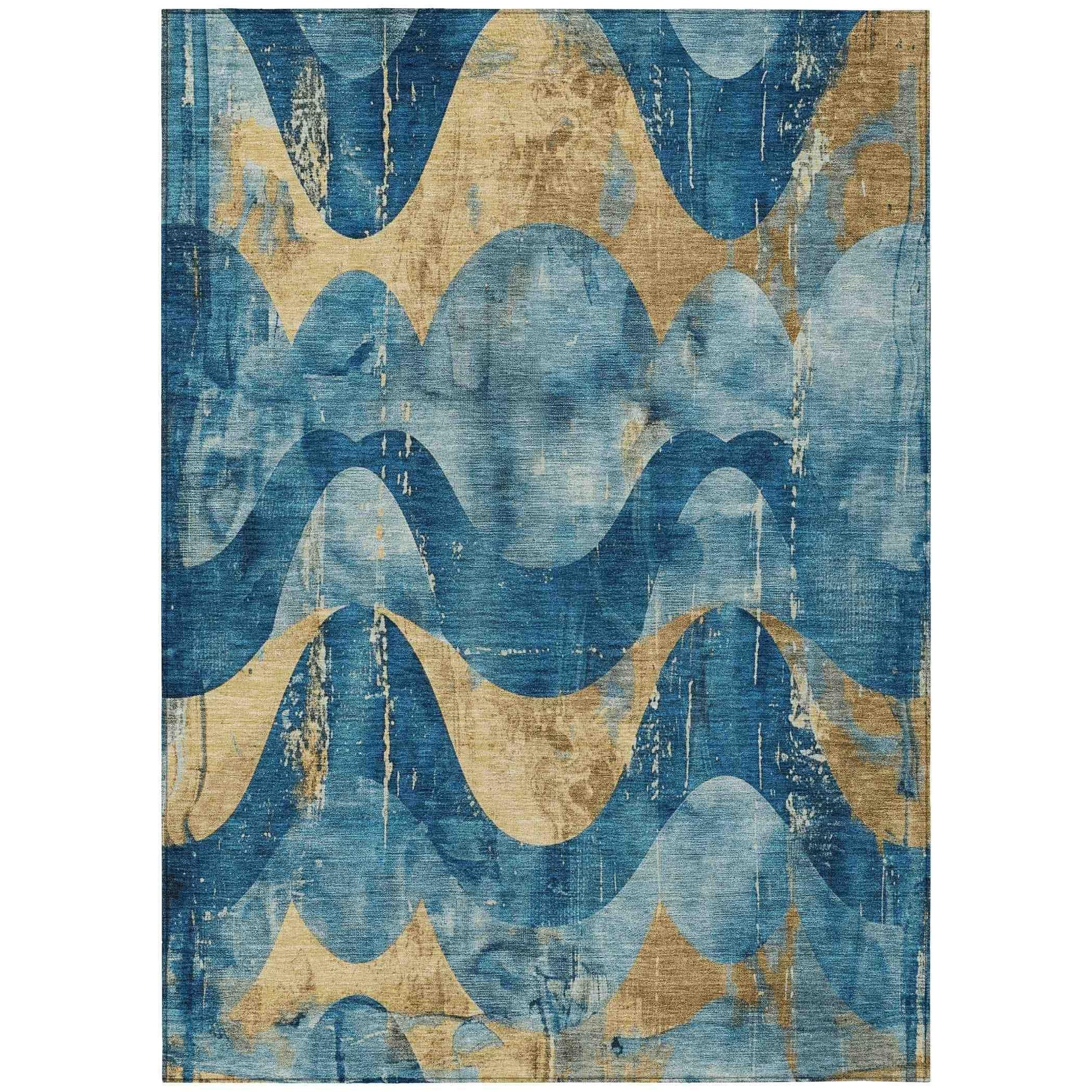 Addison Rugs Naelara Teal Washable Indoor-Outdoor Rug